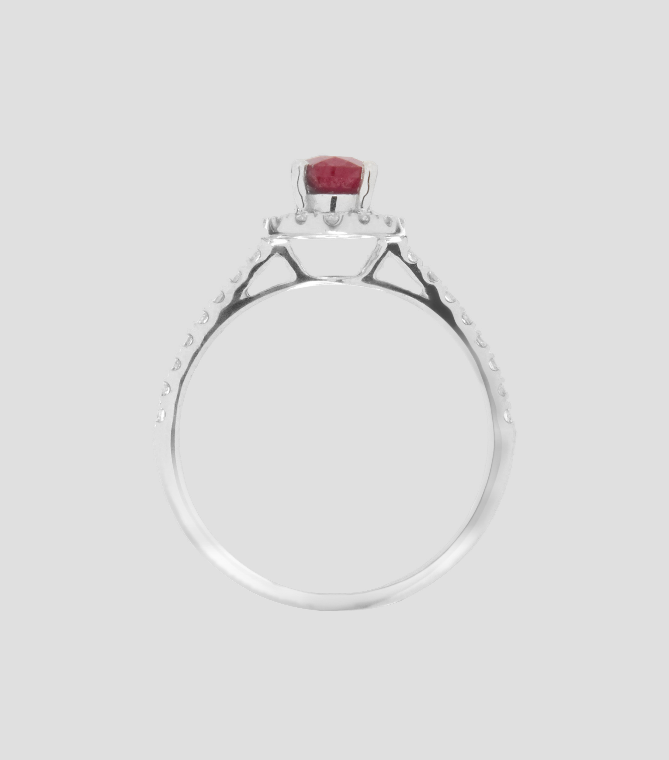Anillo en oro blanco de 14 Kts Mujer