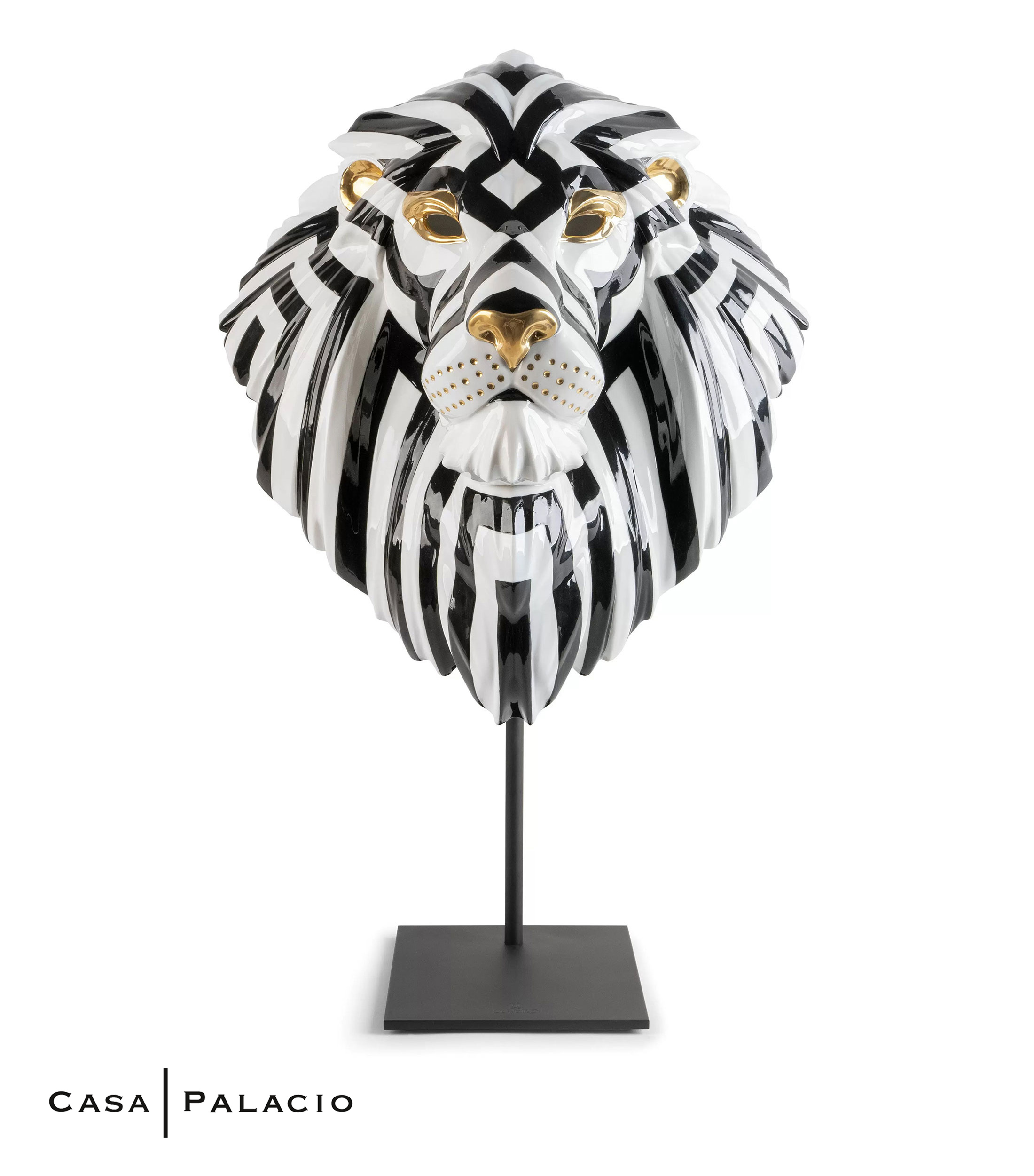 Escultura Mascara Leon en Porcelana