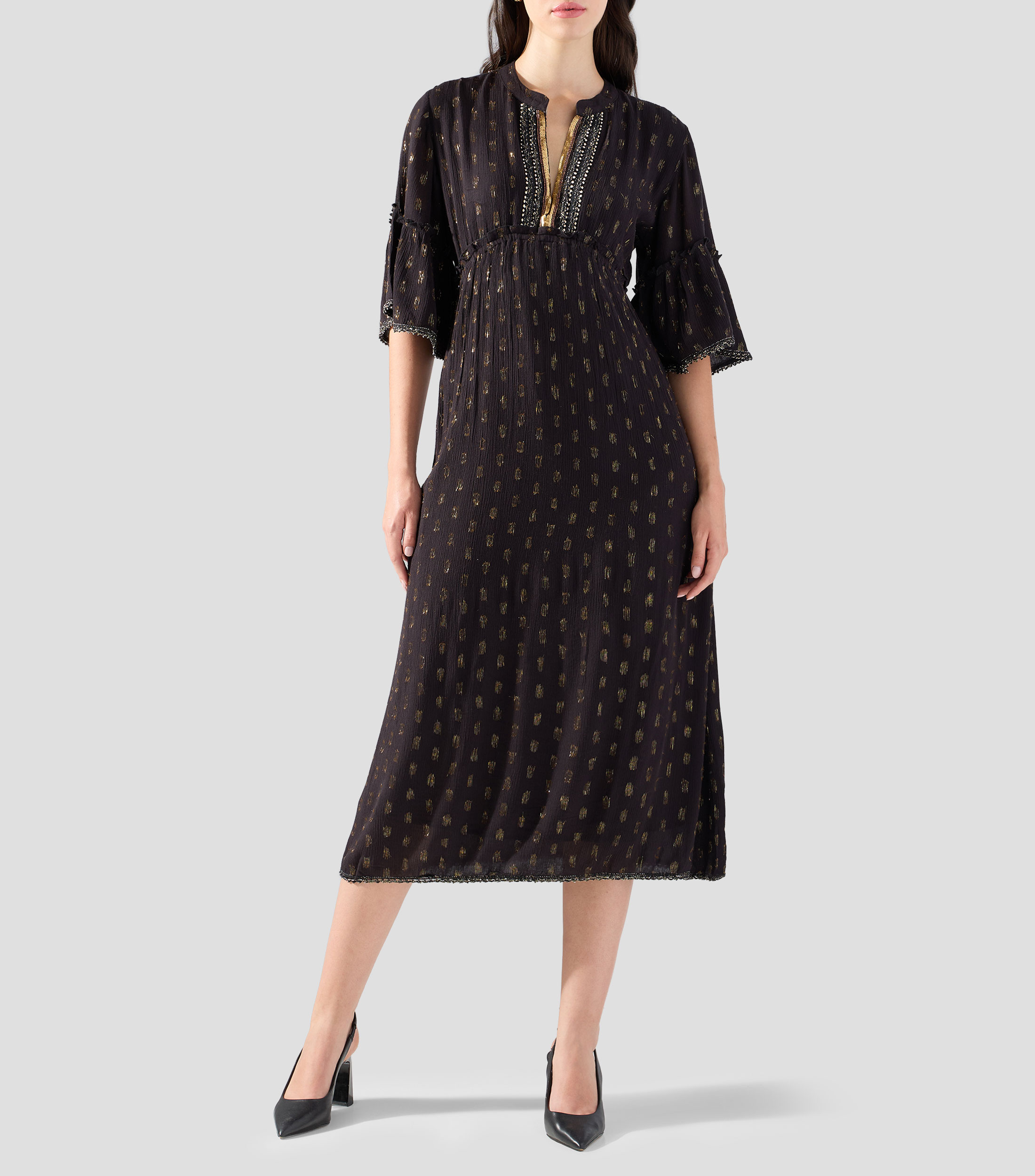 Vestido largo estampado Mujer