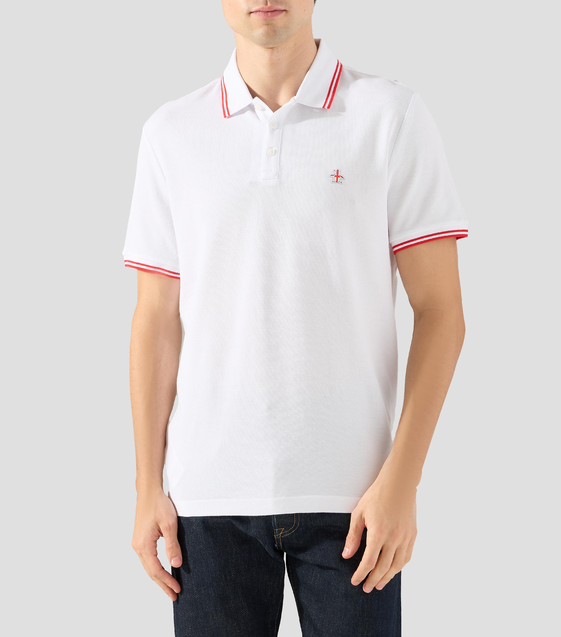 Playera tipo polo con manga corta lisa Hombre