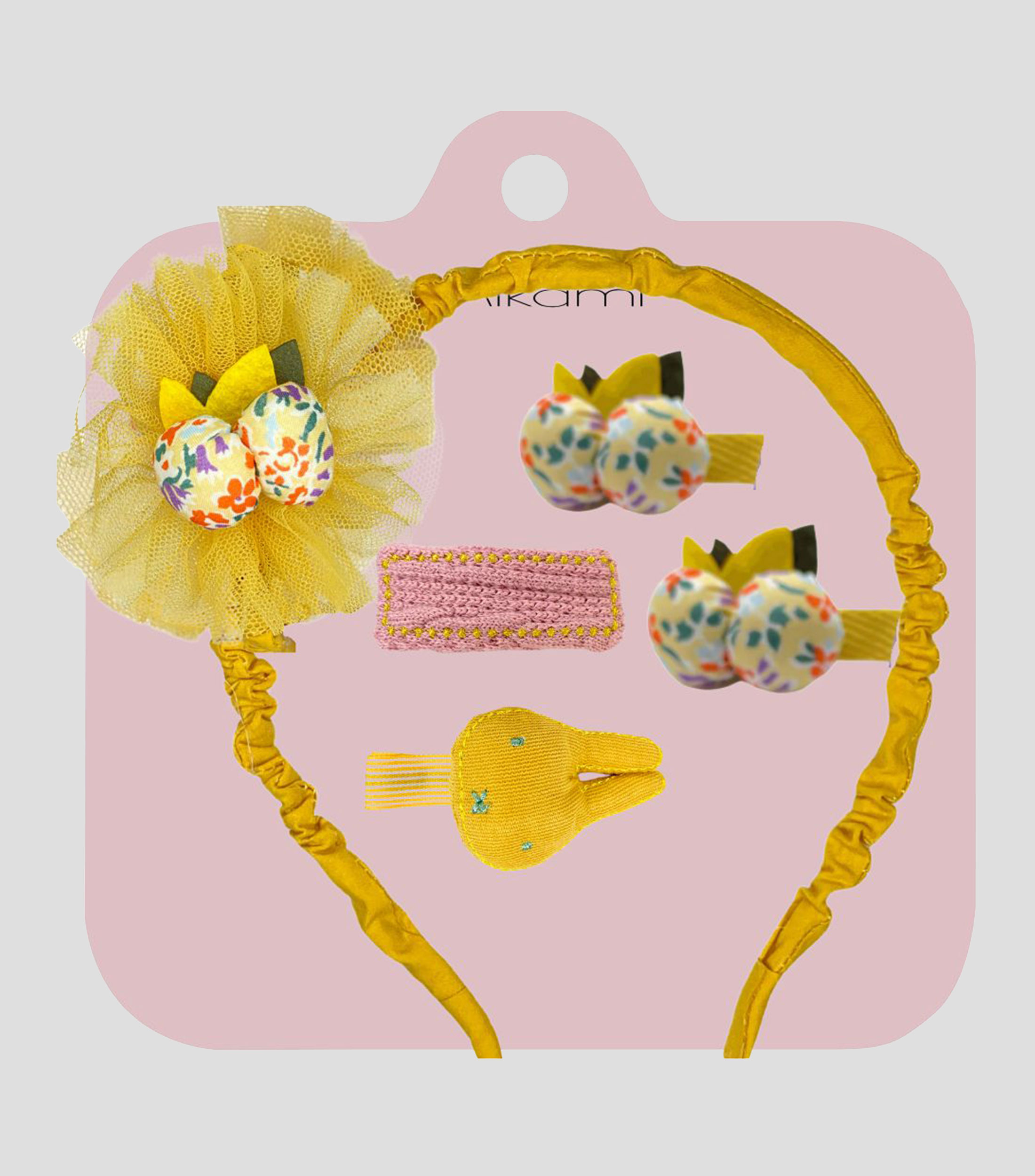 Set 5 accesorios para el cabello Cereza amarillo Niña