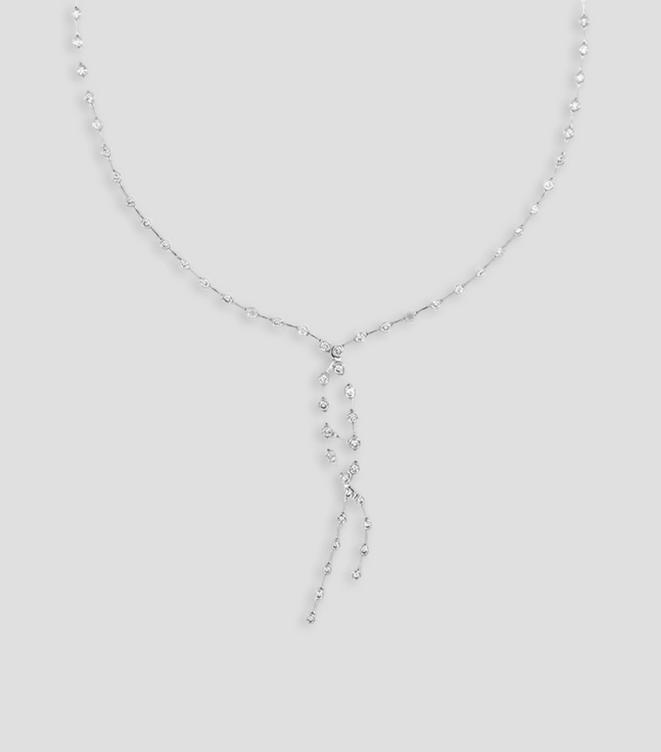 Gargantilla en oro blanco de 14 kilates con diamante Mujer