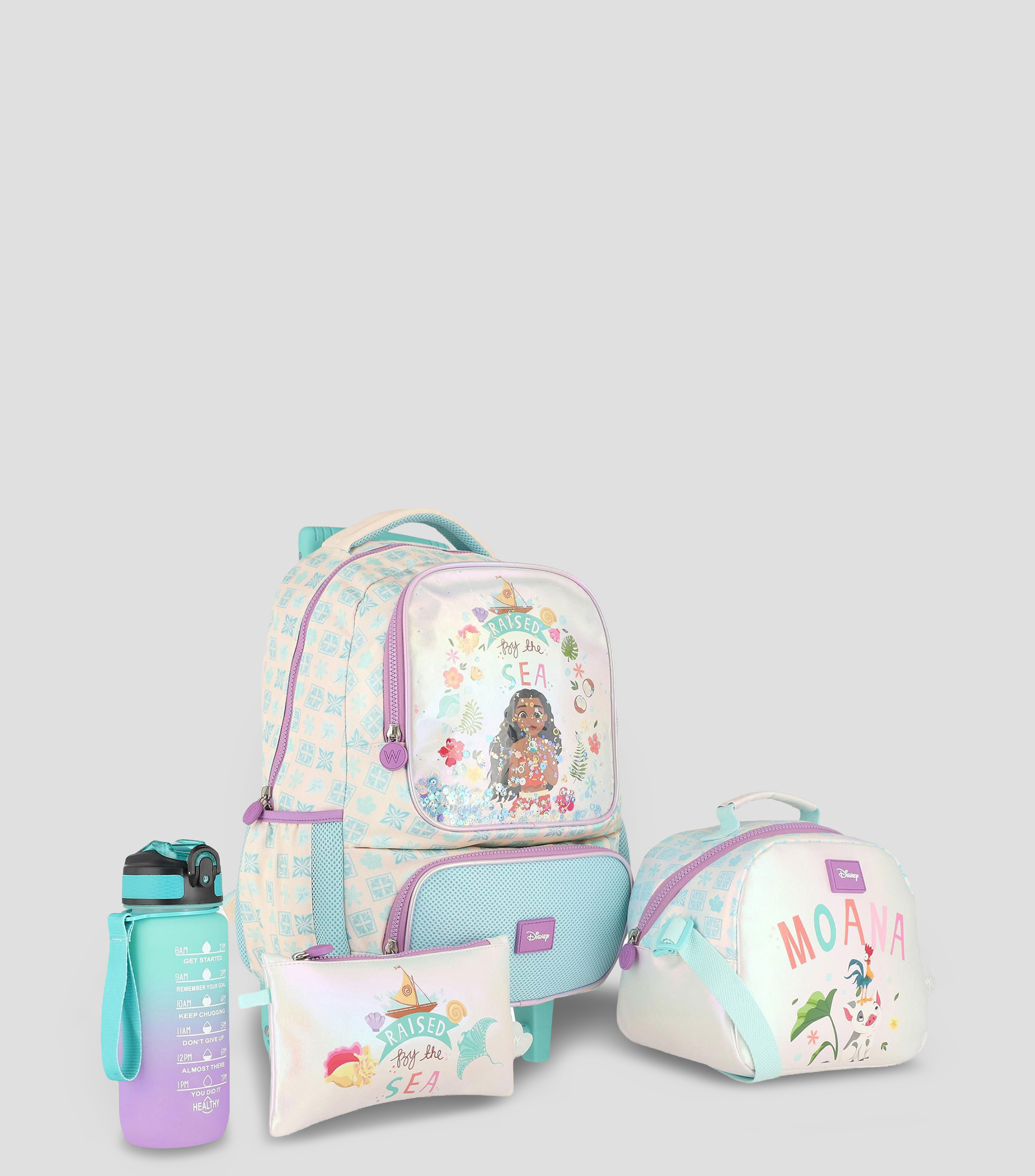 Set de Mochila Escolar con ruedas Moana Niña