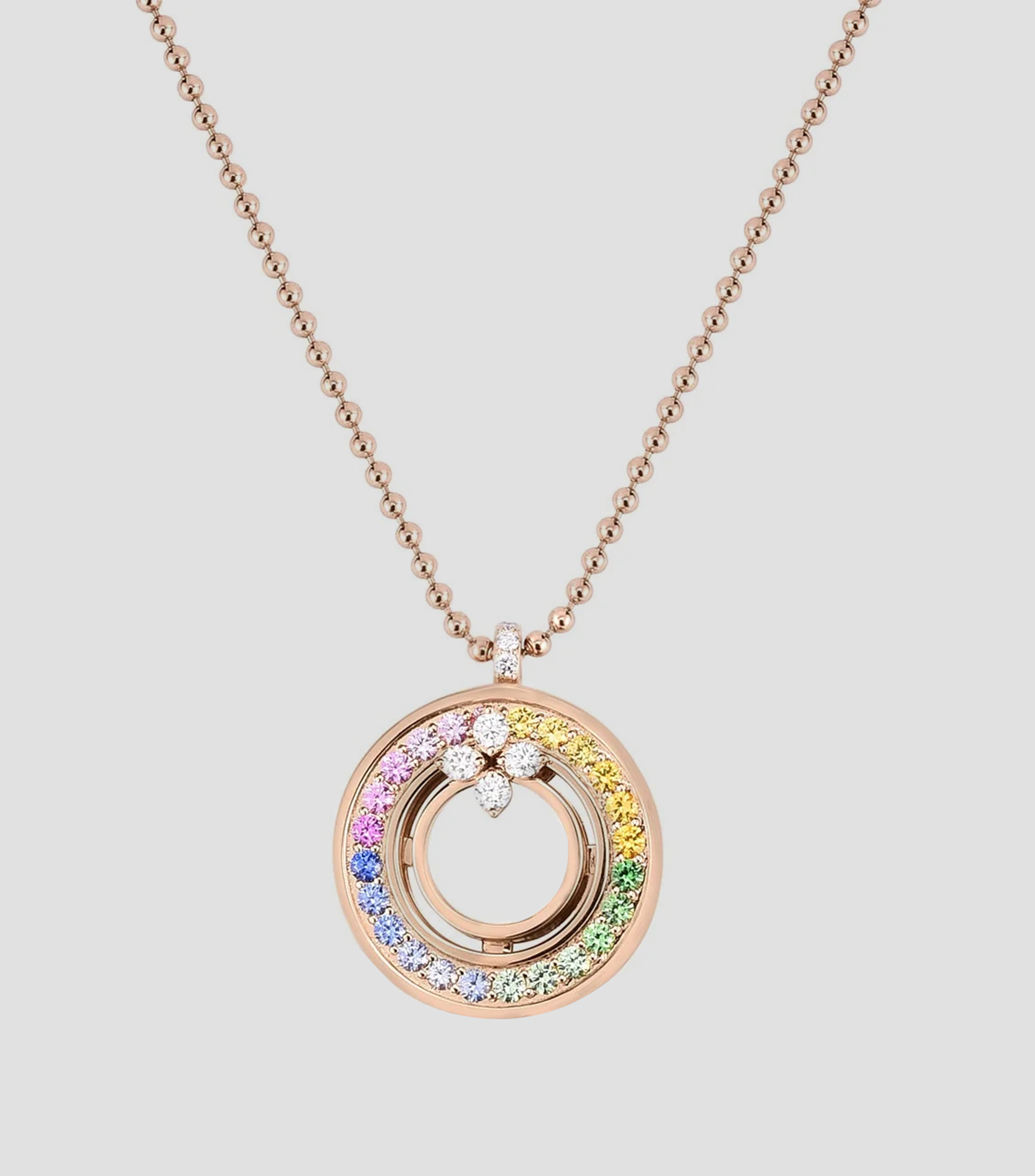 Collar en oro rosa de 18 kilates con diamantes y zafiros Love In Verona Mujer