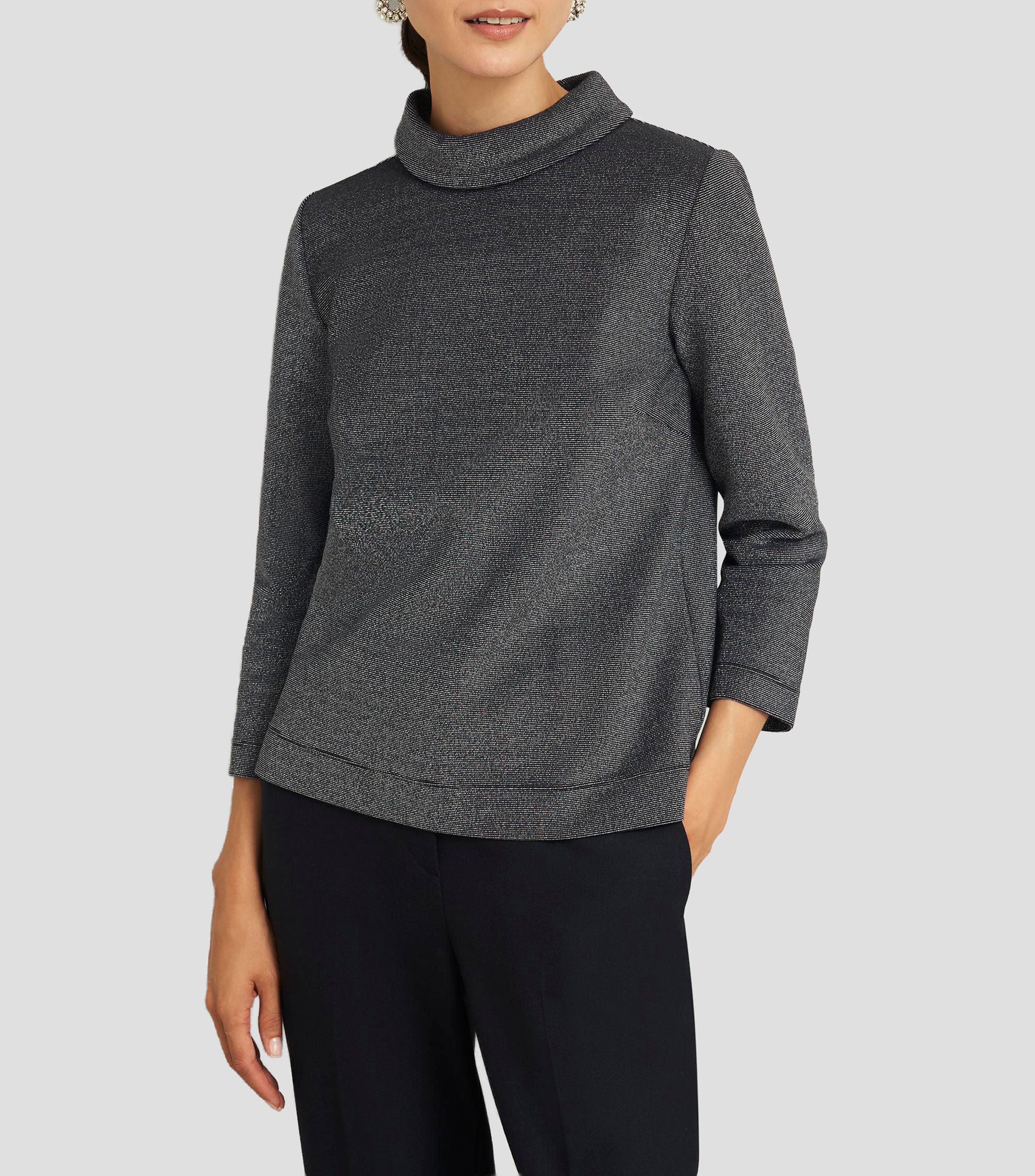 Blusa jaspeada con manga 3/4 Mujer