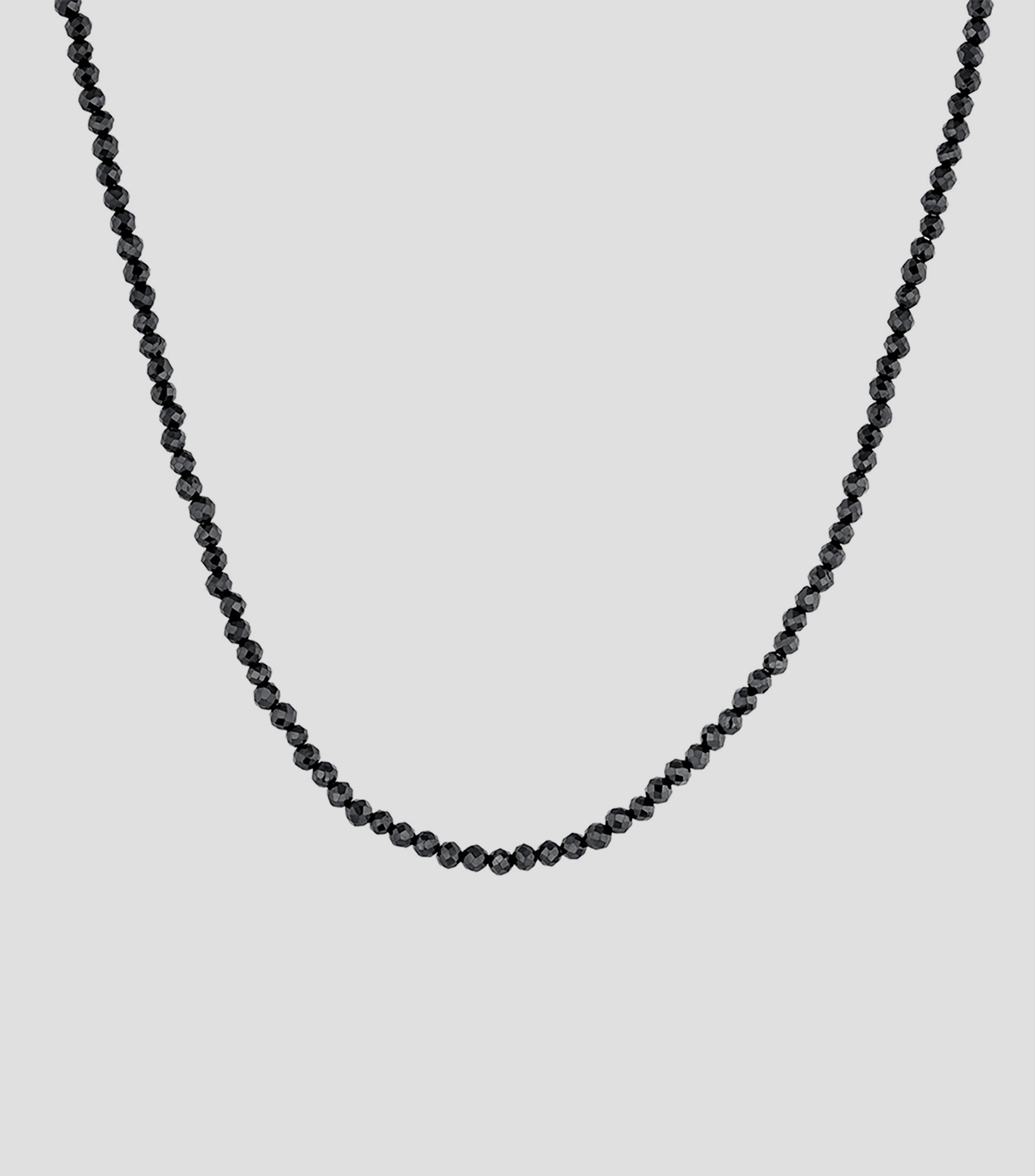Collar en plata .925 con bolitas de espinelas negras Big Daddy Mujer