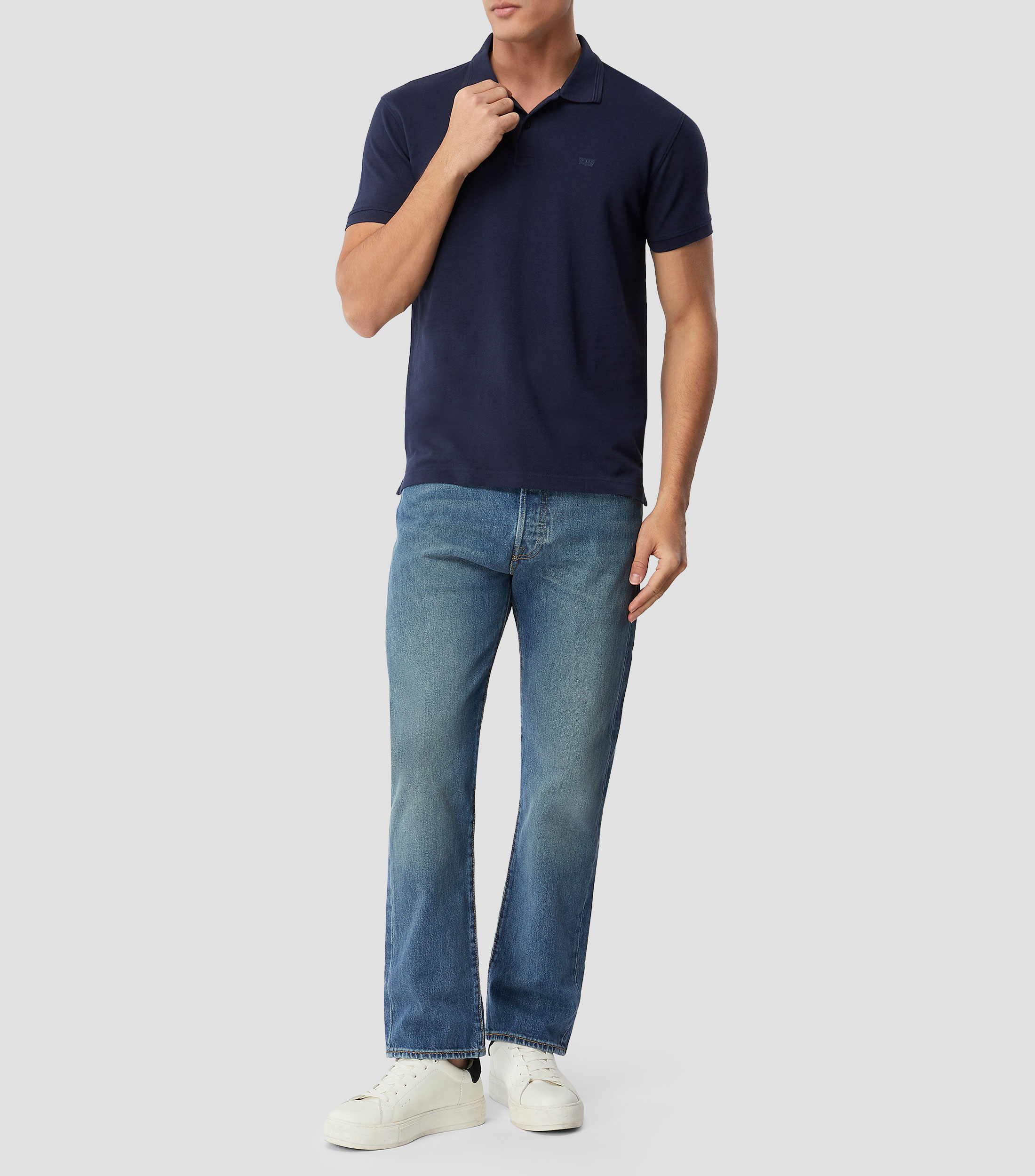 Playera tipo polo manga corta lisa Hombre