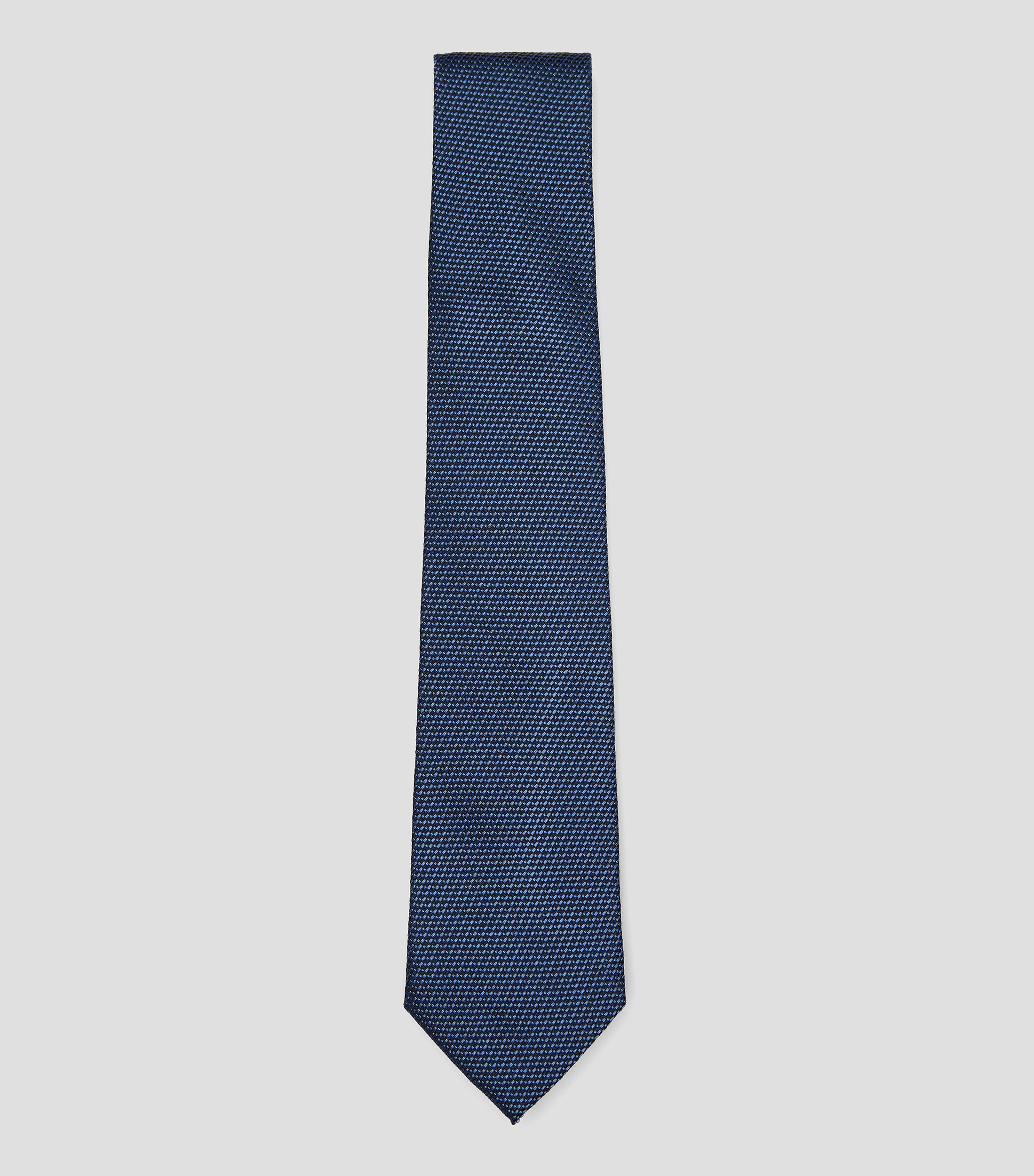 Corbata ancha en seda azul lisa Torino