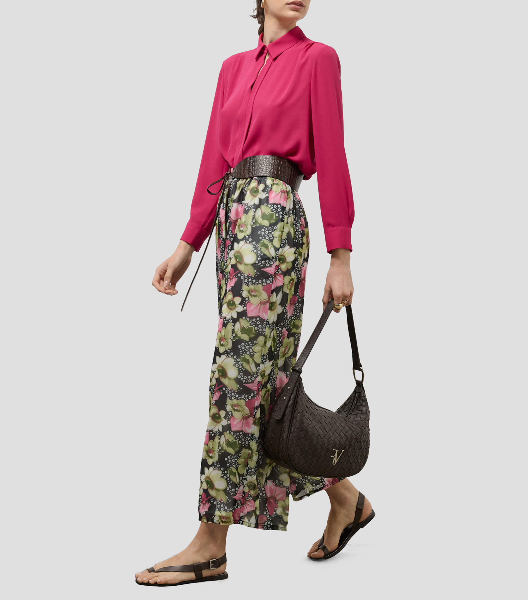 Blusa lisa de manga larga Mujer