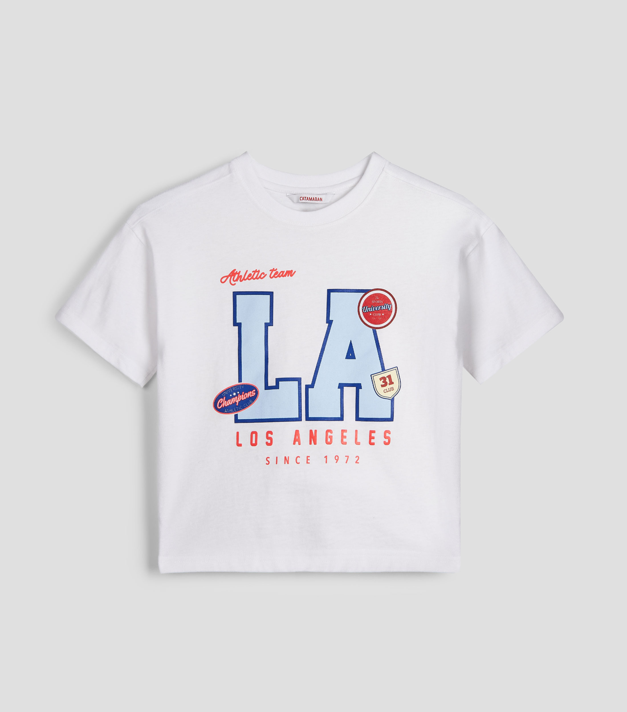 Playera cuello redondo manga corta estampada Niño