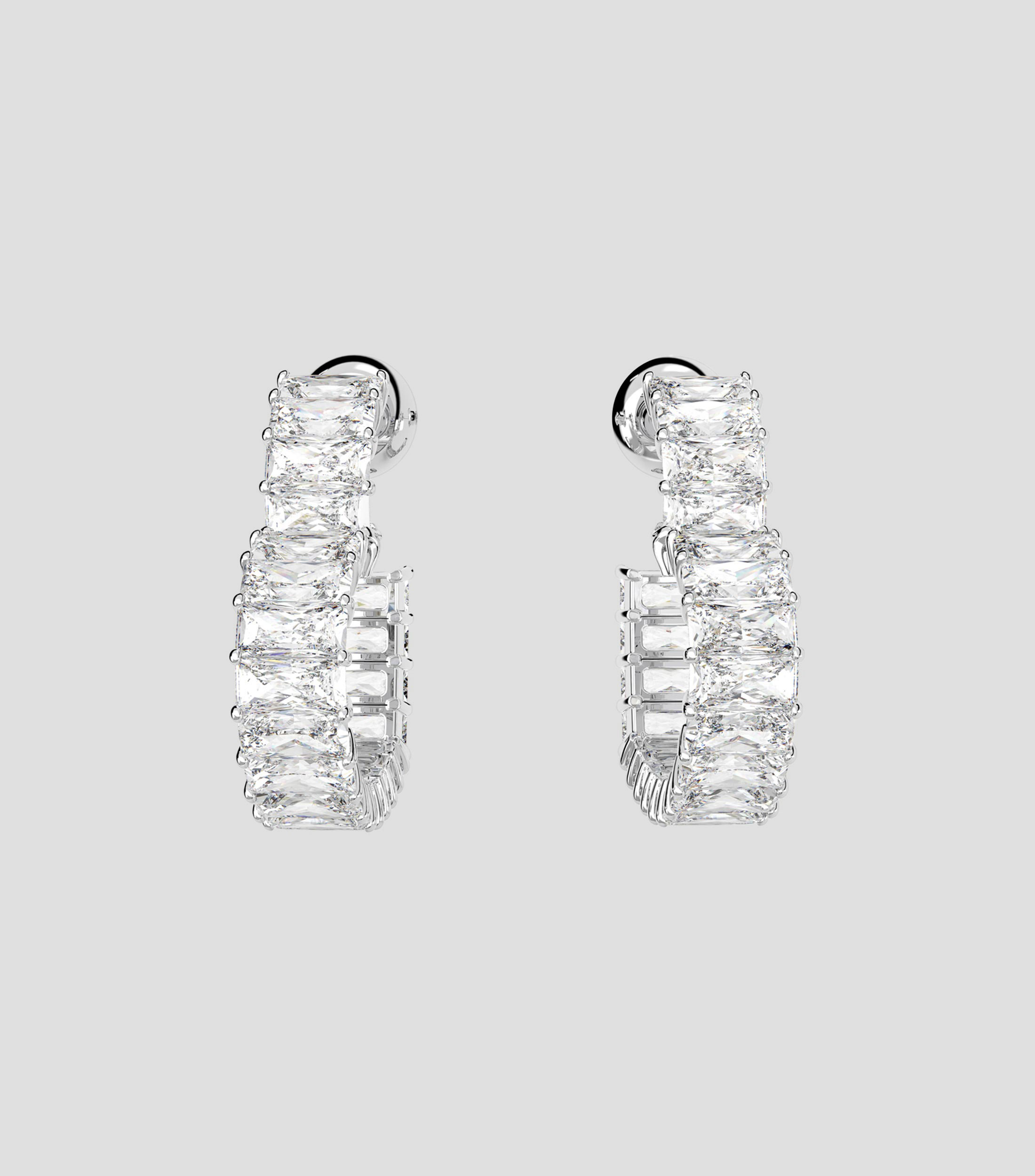 Pendientes de Aro en Forma de Corazon con Cristales Matrix Mujer