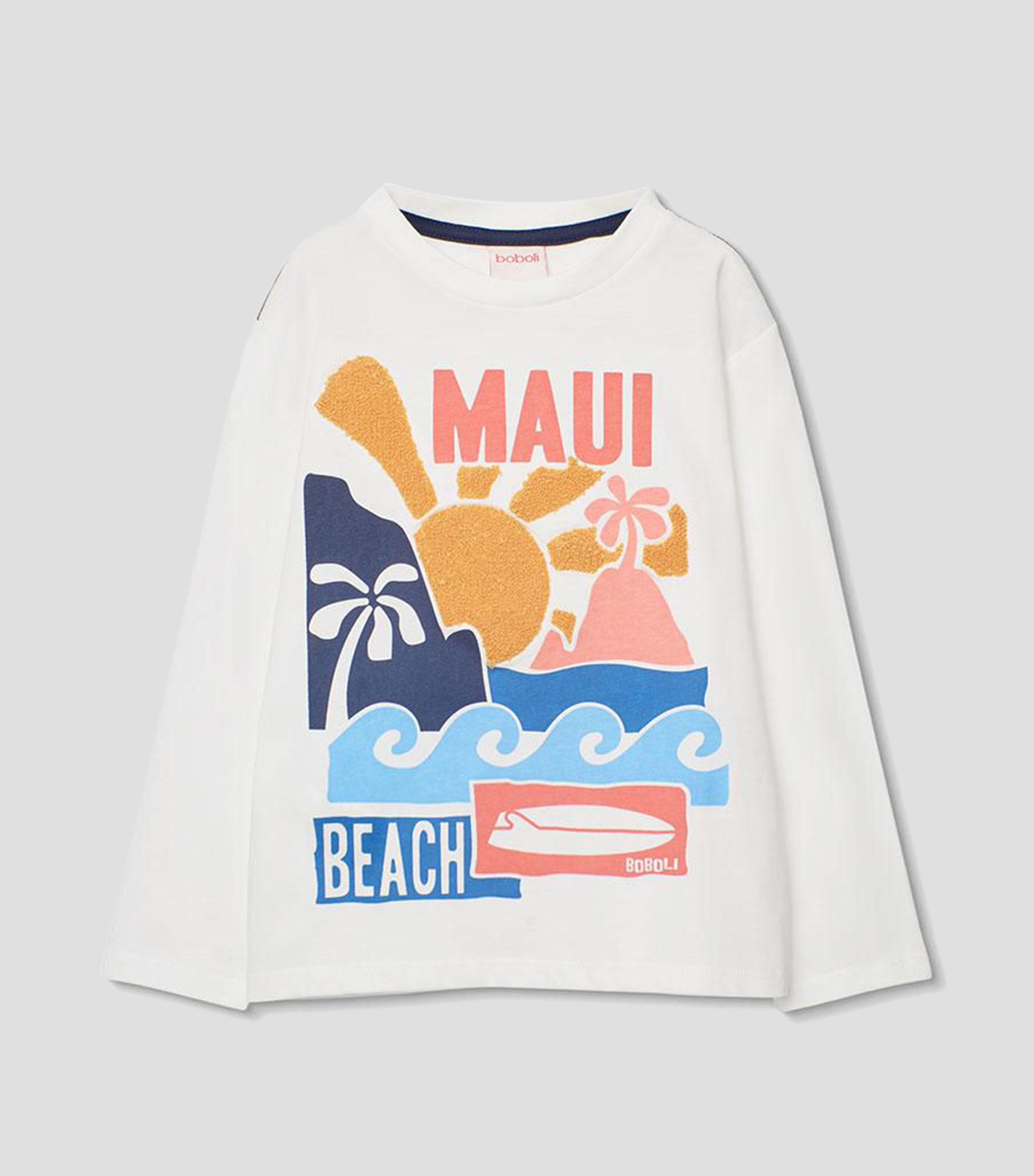 Playera de cuello redondo con manga larga estampada Bebé