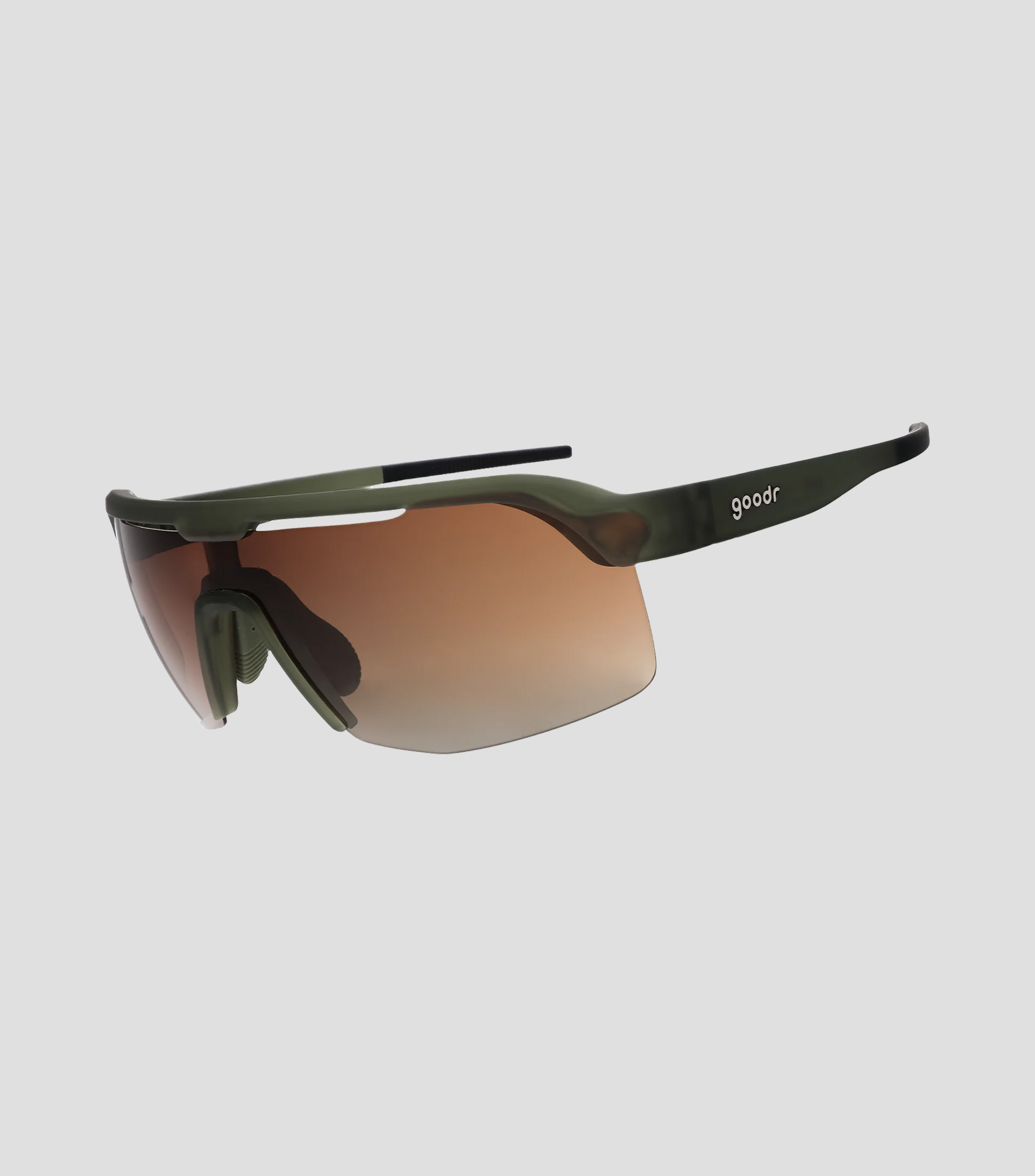 Lentes de sol deportivos tipo escudo verde oliva Unisex