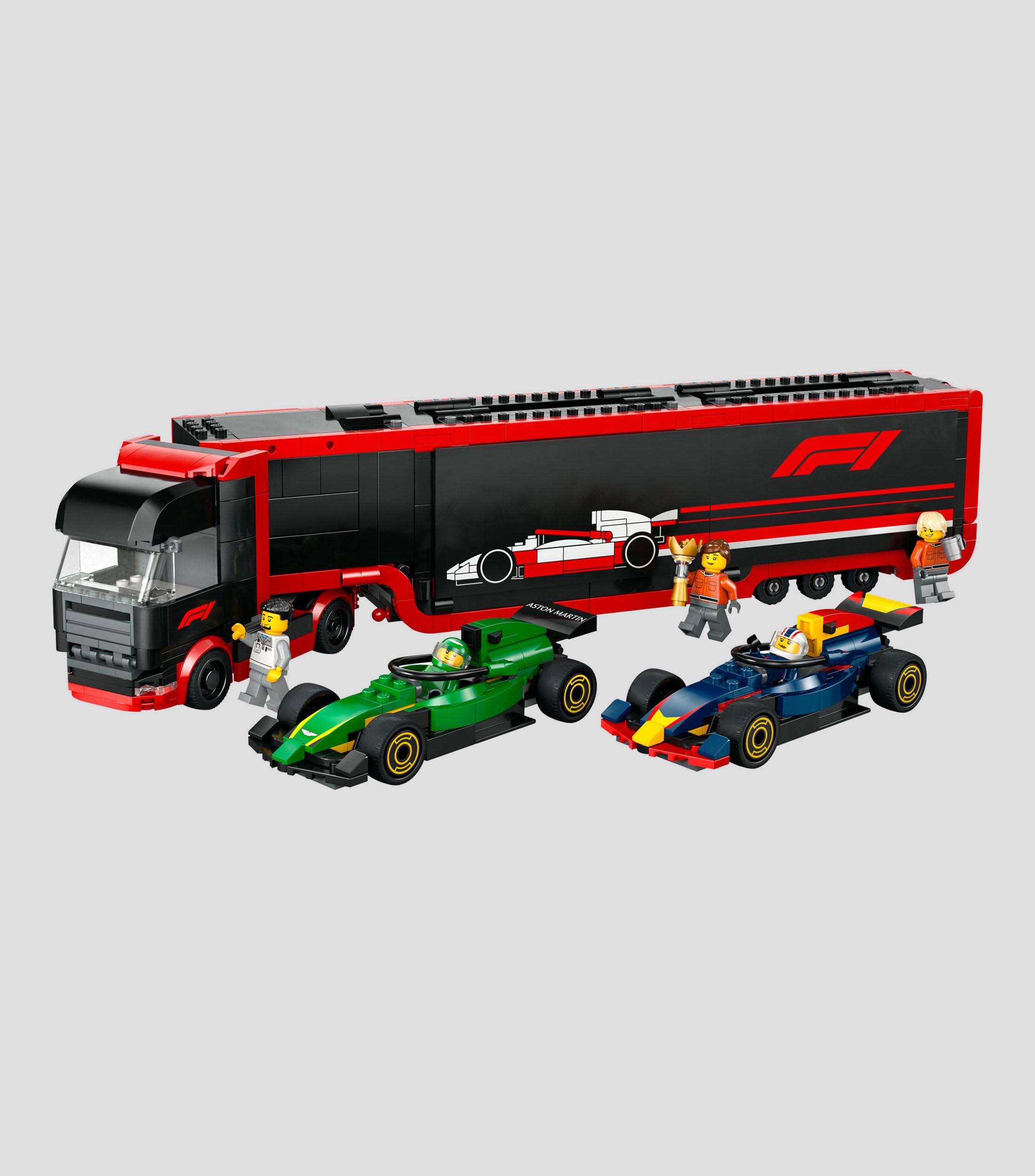 Lego City Camión de F1 con Autos de F1 RB20 y AMR24 60445