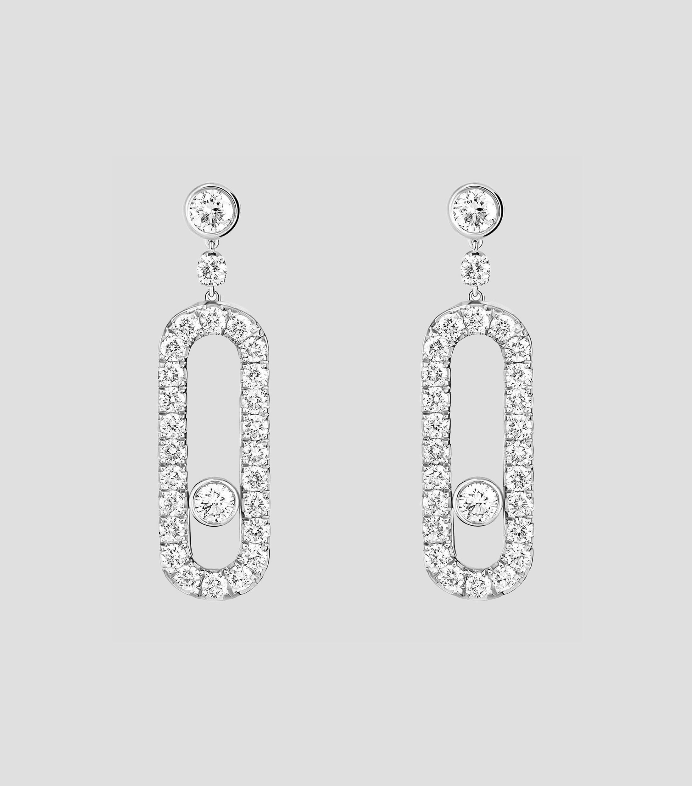Pendientes en oro blanco 18 Kts Mujer