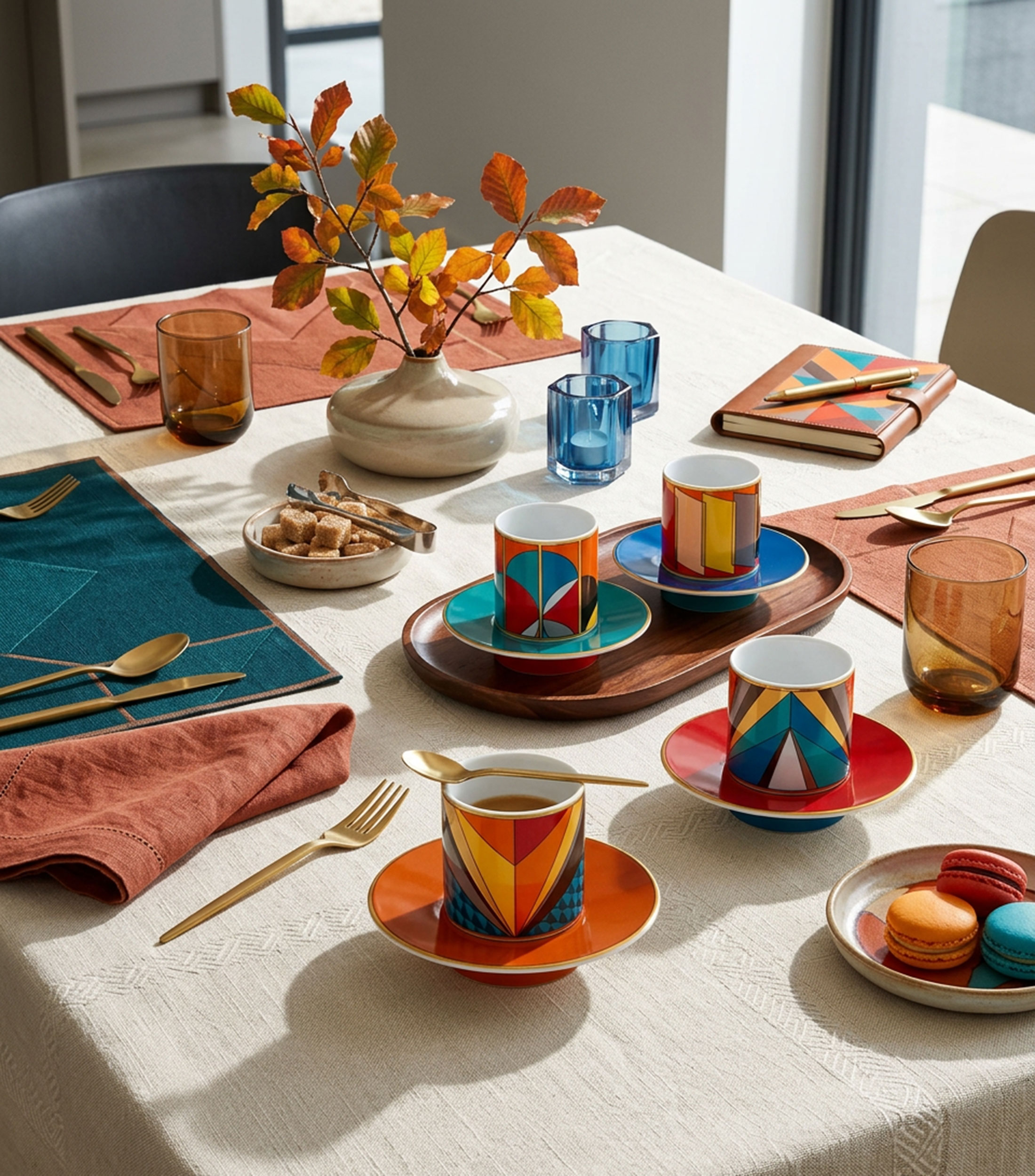 Set 4 tazas Futurismo multicolor