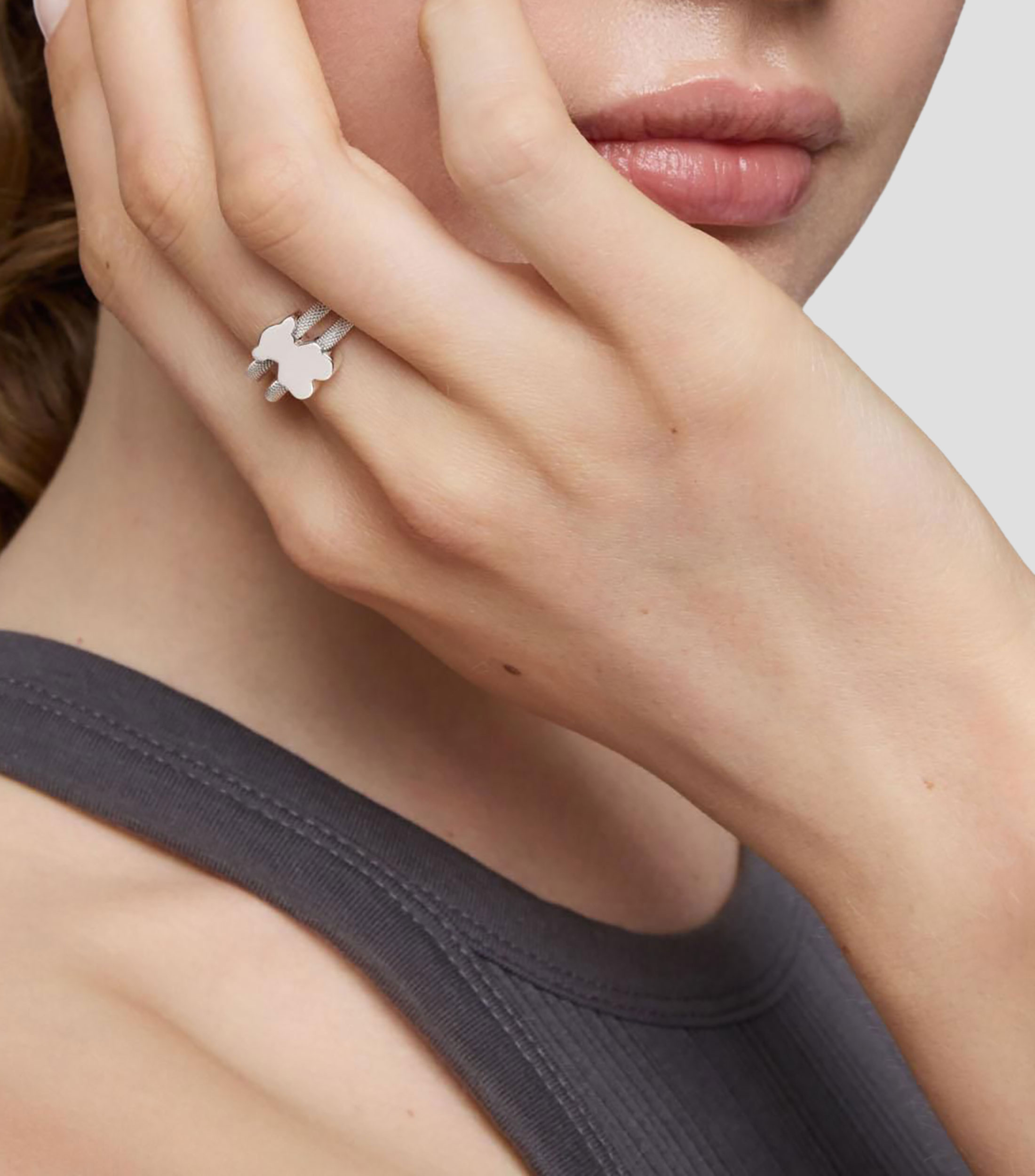 Anillo en plata de primera ley Icon Mesh Mujer