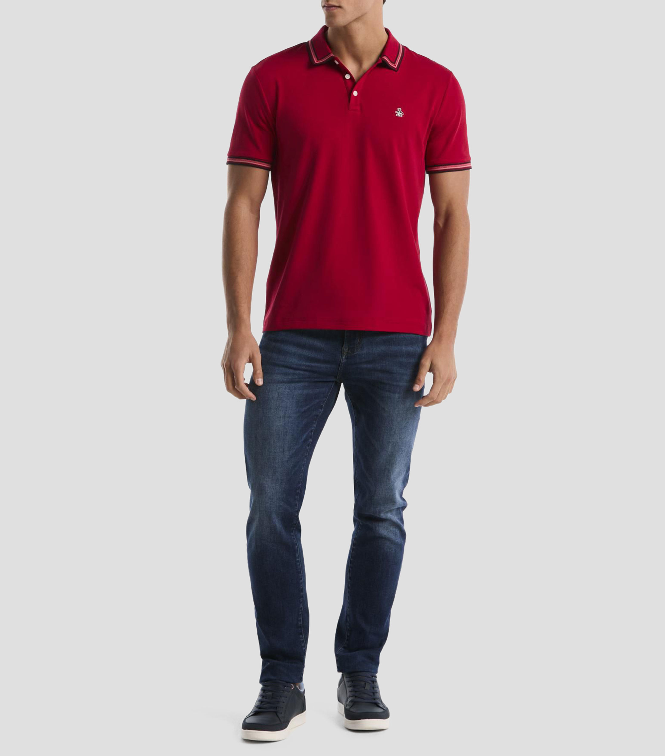 Playera tipo polo manga corta lisa Hombre