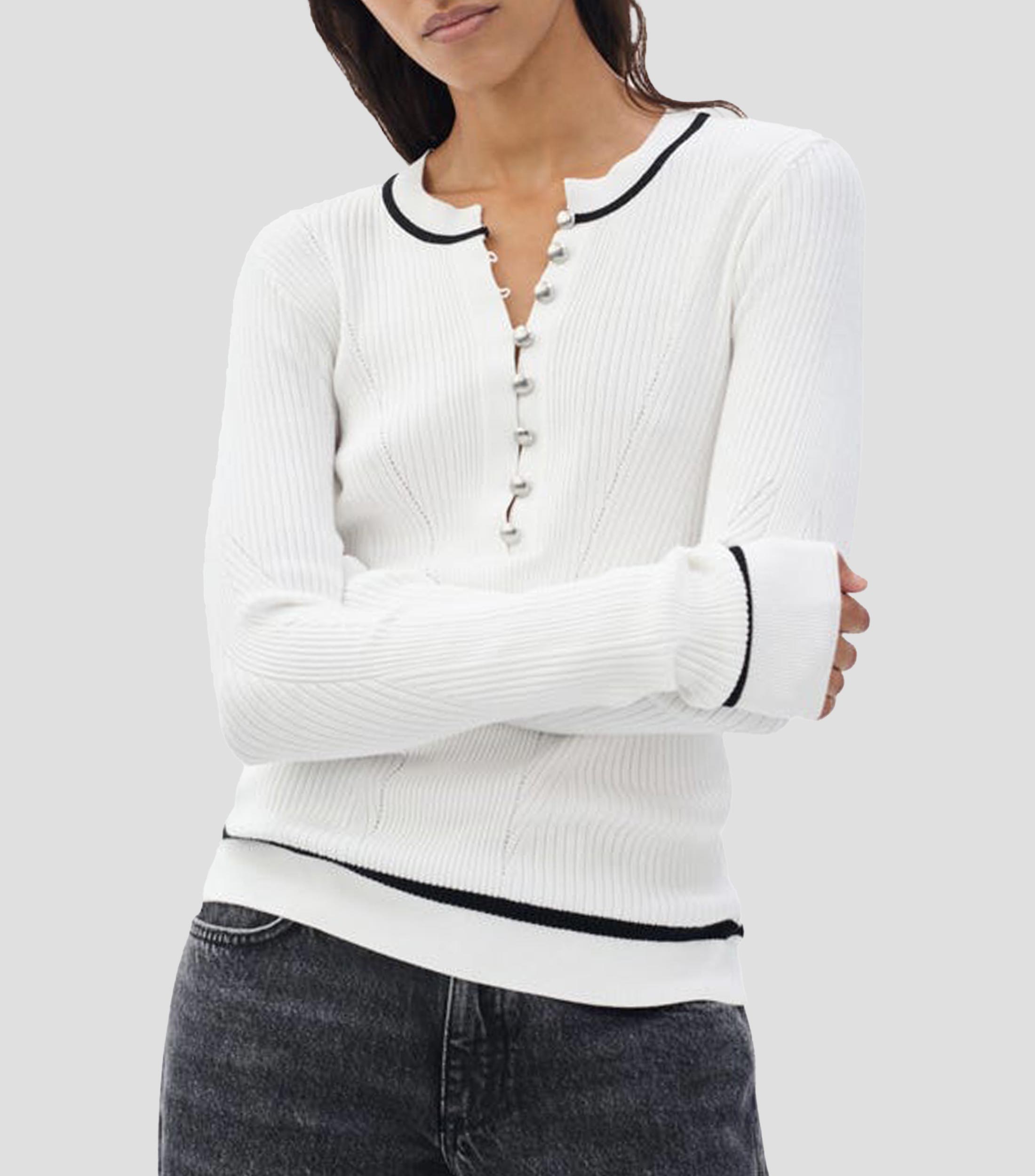 Blusa lisa manga larga Mujer