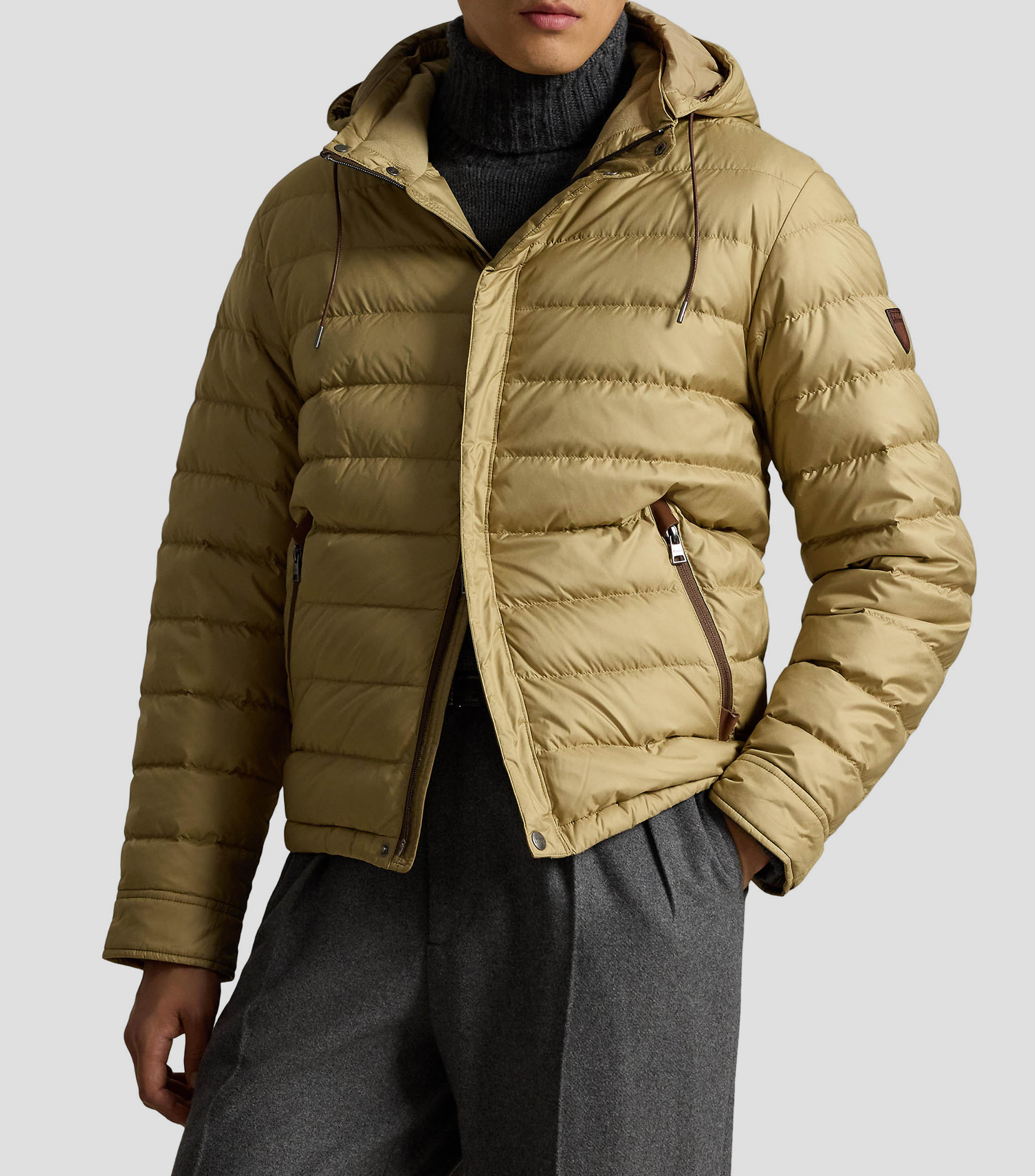 Chamarra puffer con capucha Hombre
