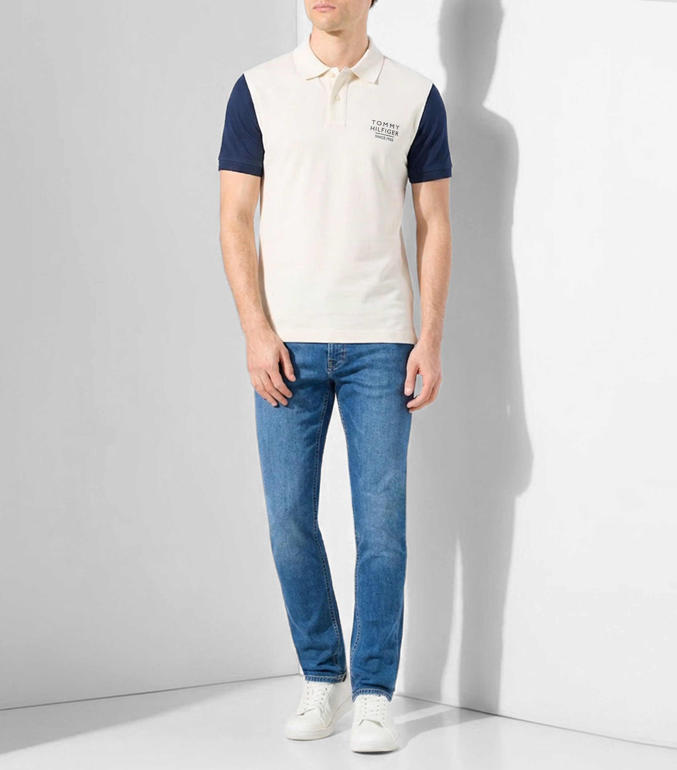 Playera tipo polo manga corta lisa Hombre