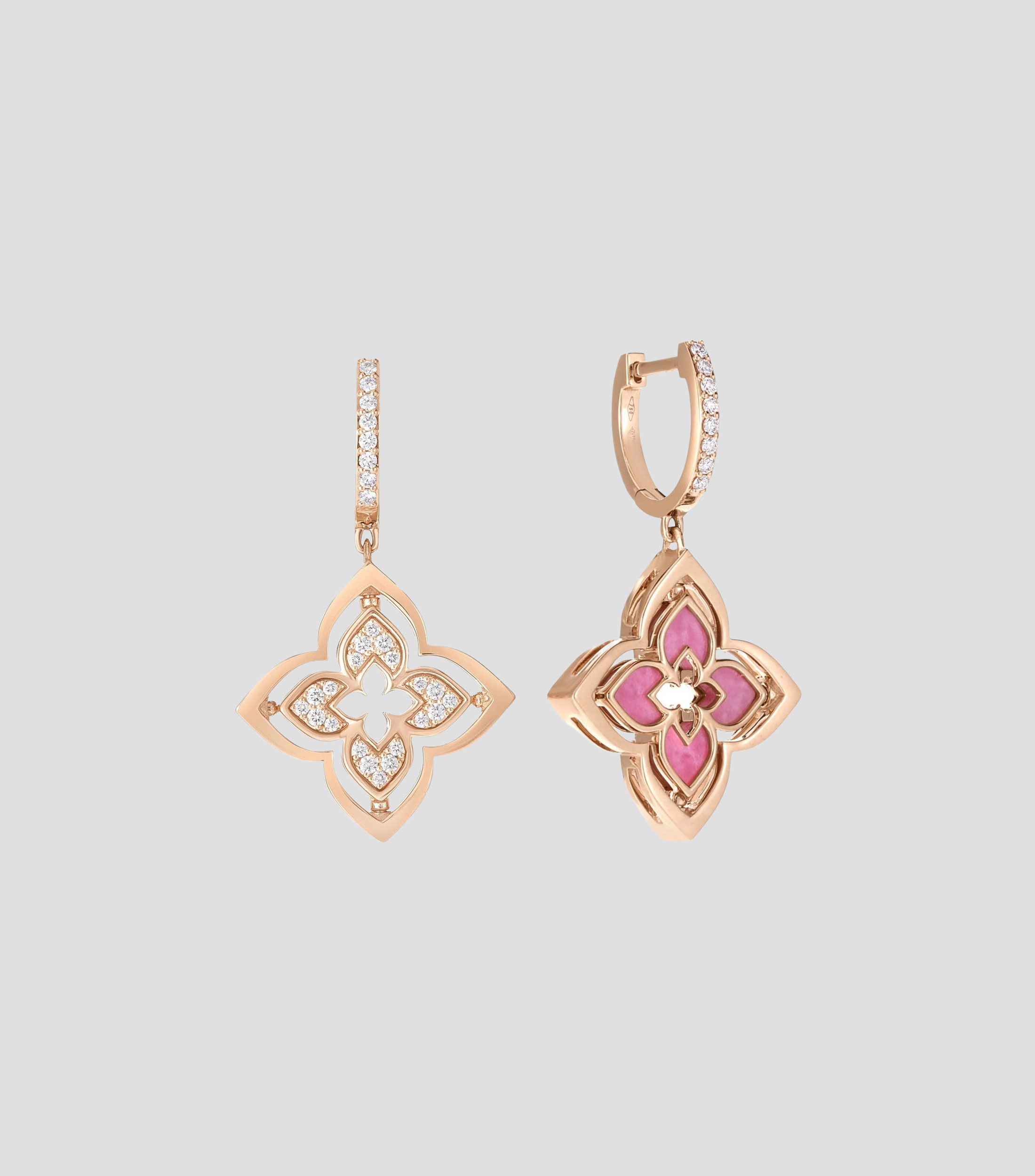 Aretes en Oro rosa de 18 Kilates con diamantes Venetian Princess Pirouette Mujer