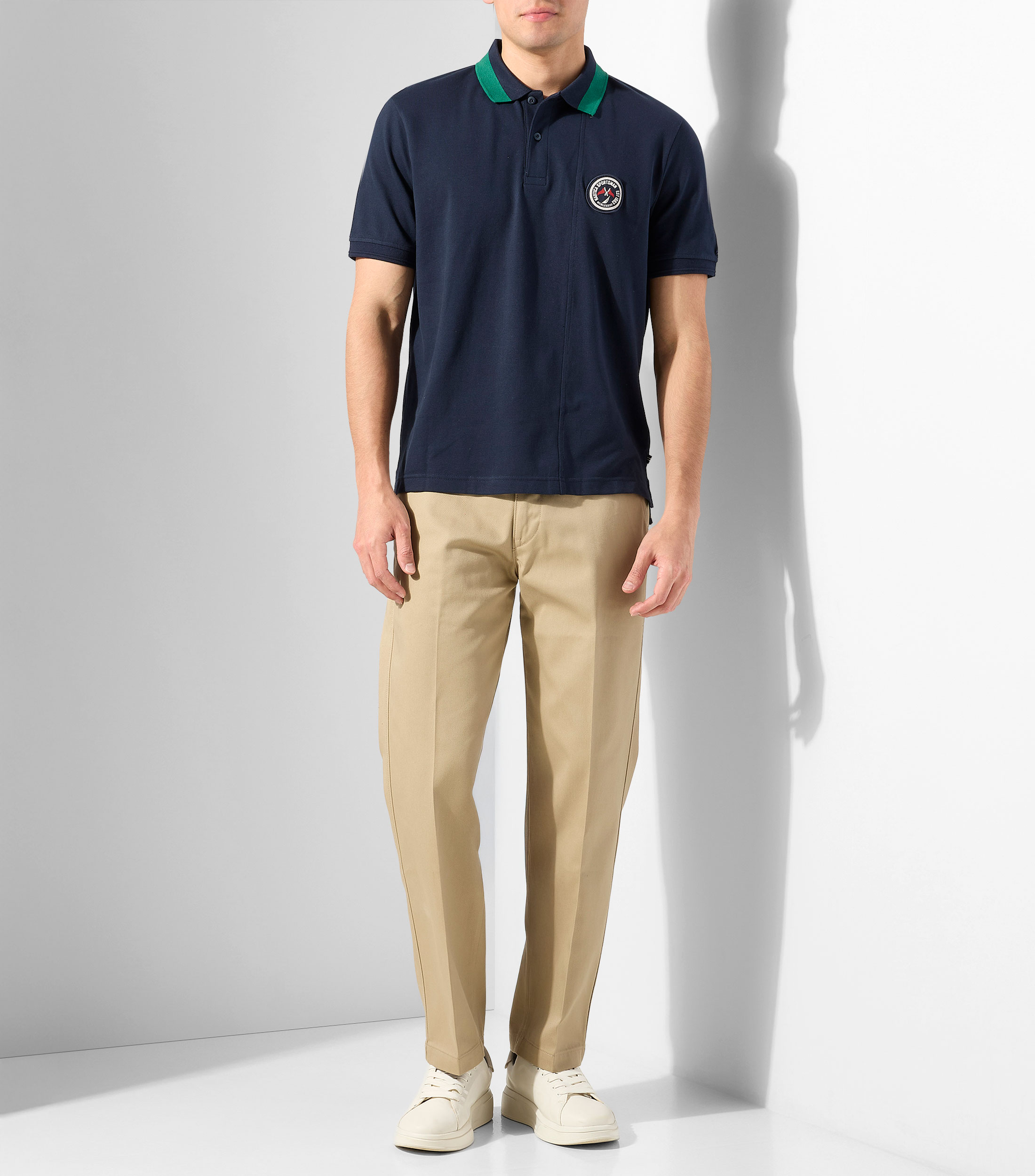 Playera tipo polo manga corta lisa Hombre