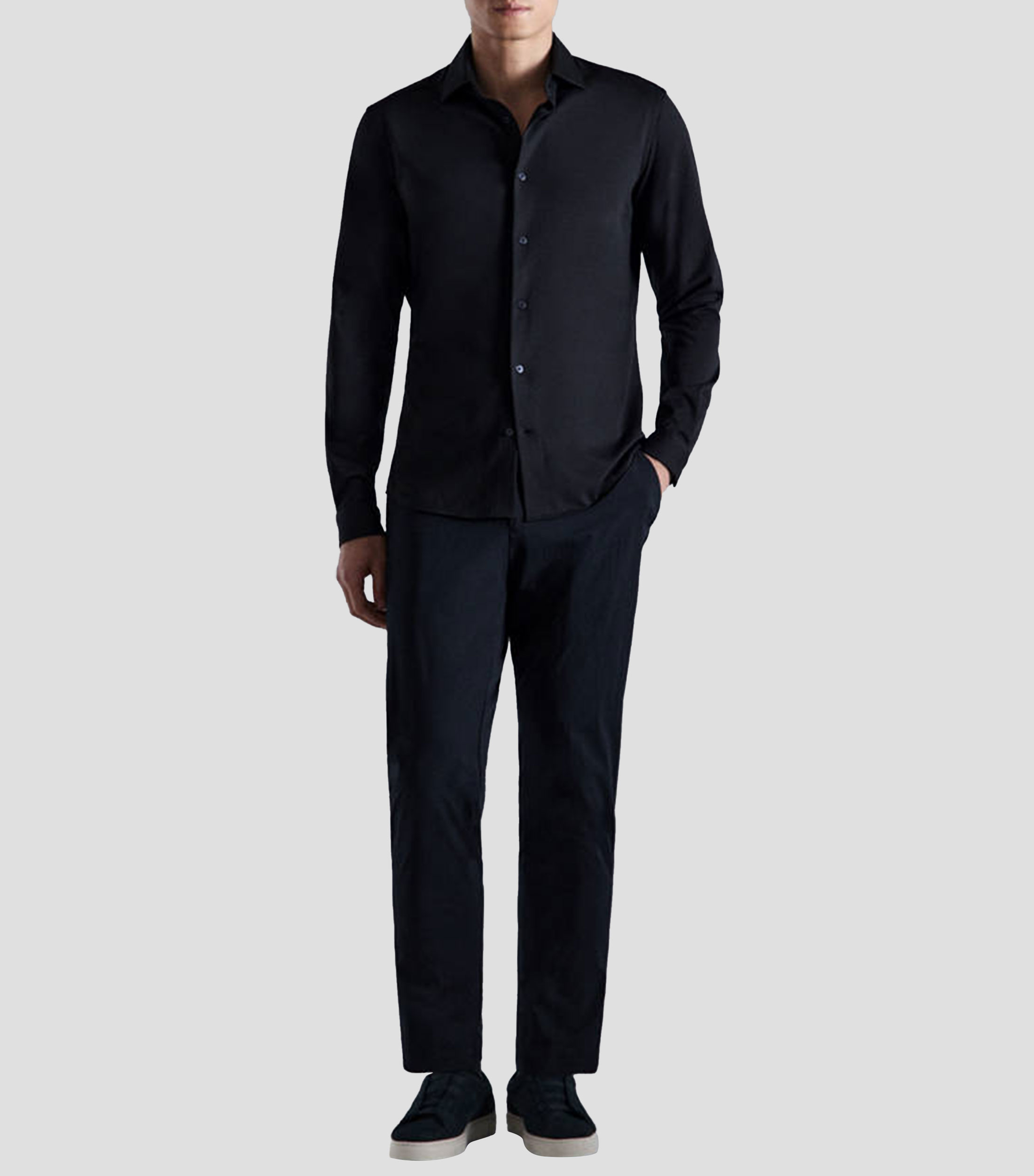 Camisa lisa manga larga Adana Hombre