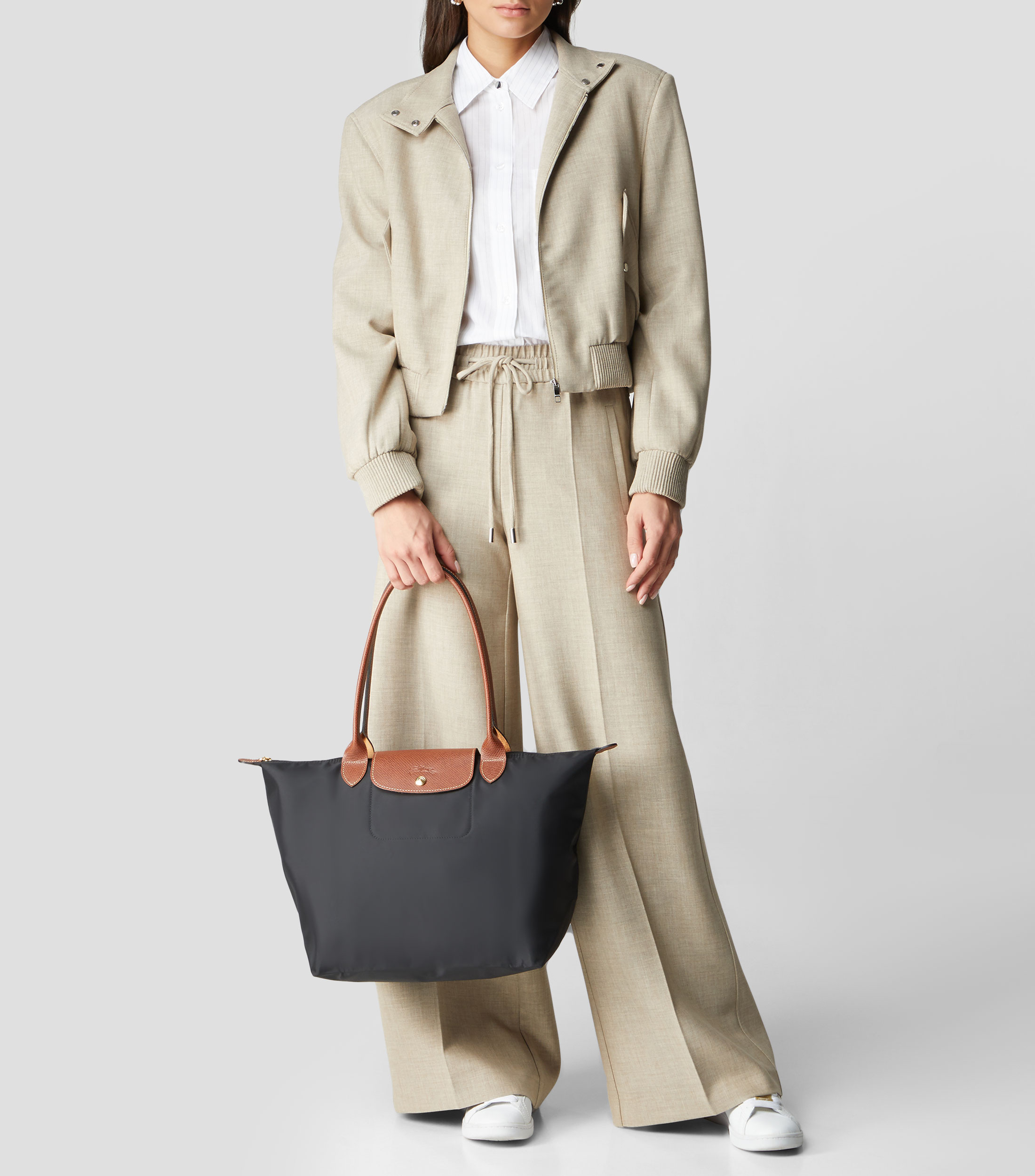 Bolsa Shoulder negra Le Pliage lisa Mujer