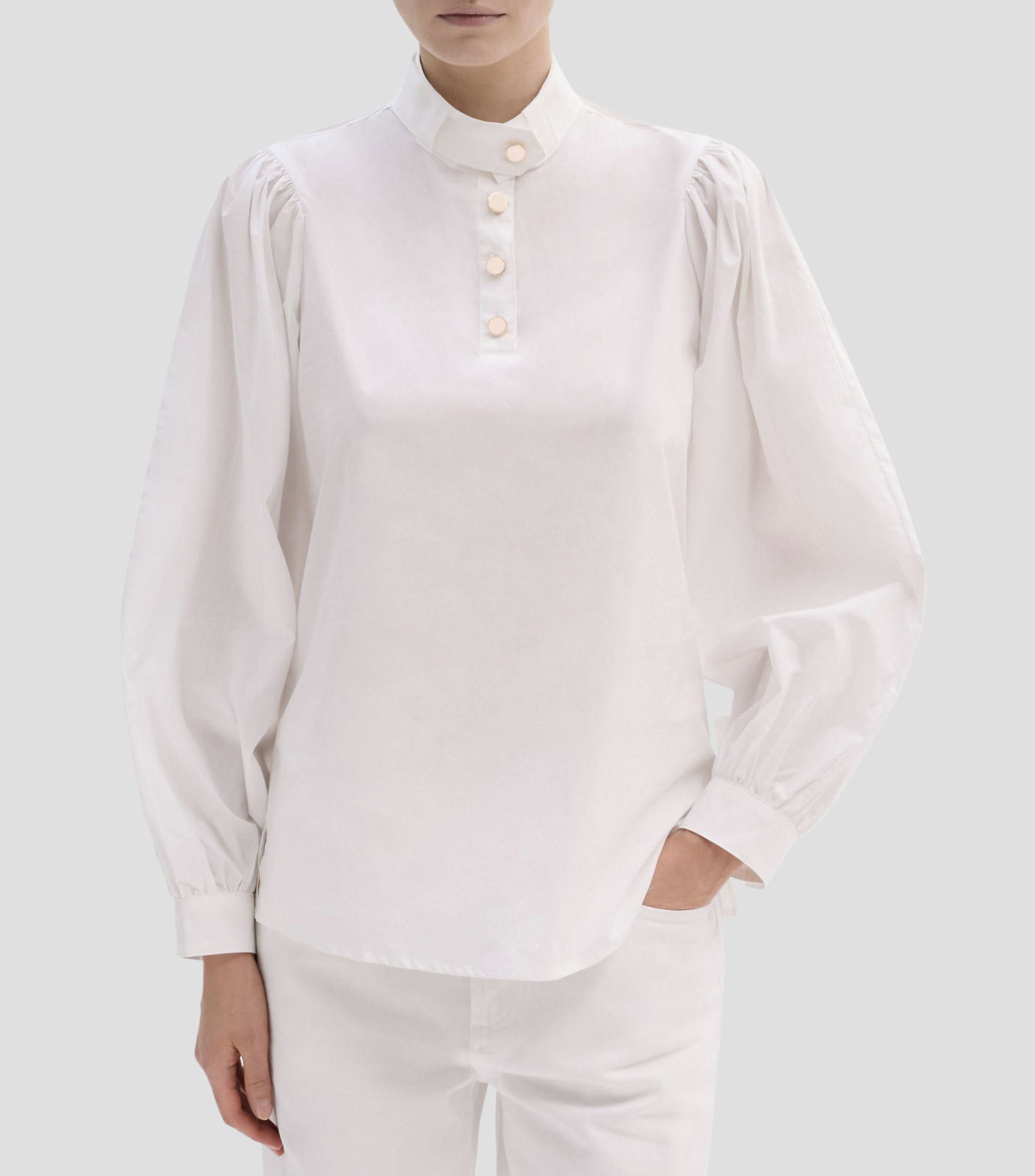 Camisa lisa con manga larga Mujer