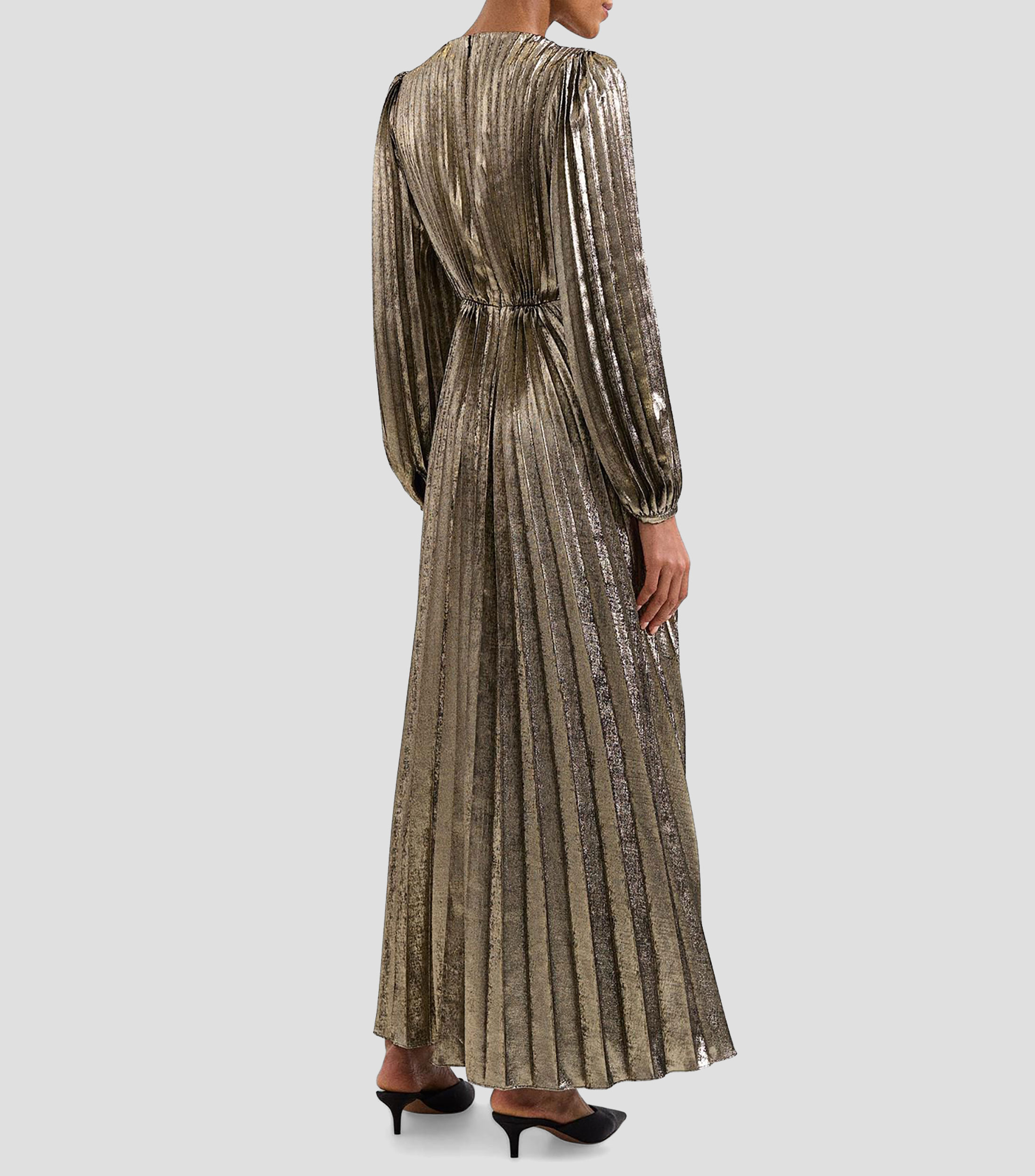 Vestido maxi manga larga liso Mujer