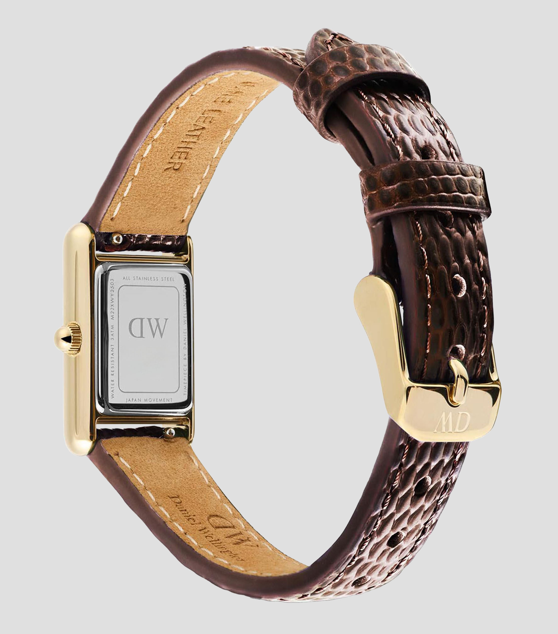Reloj para mujer Bound Mini Rect 3 Hands casual, dorado