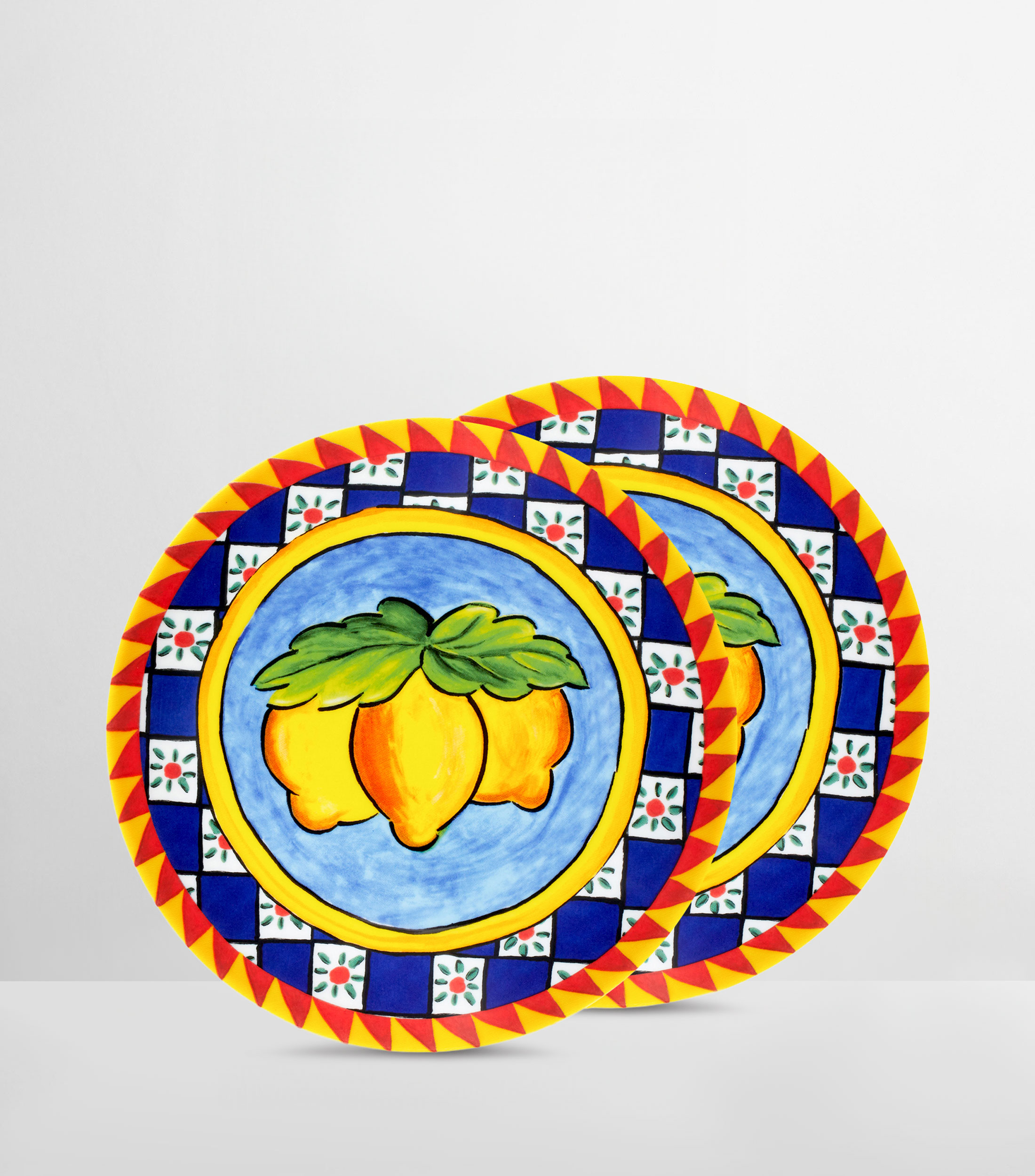 Set 2 platos para fruta Carreto Limoni pintado