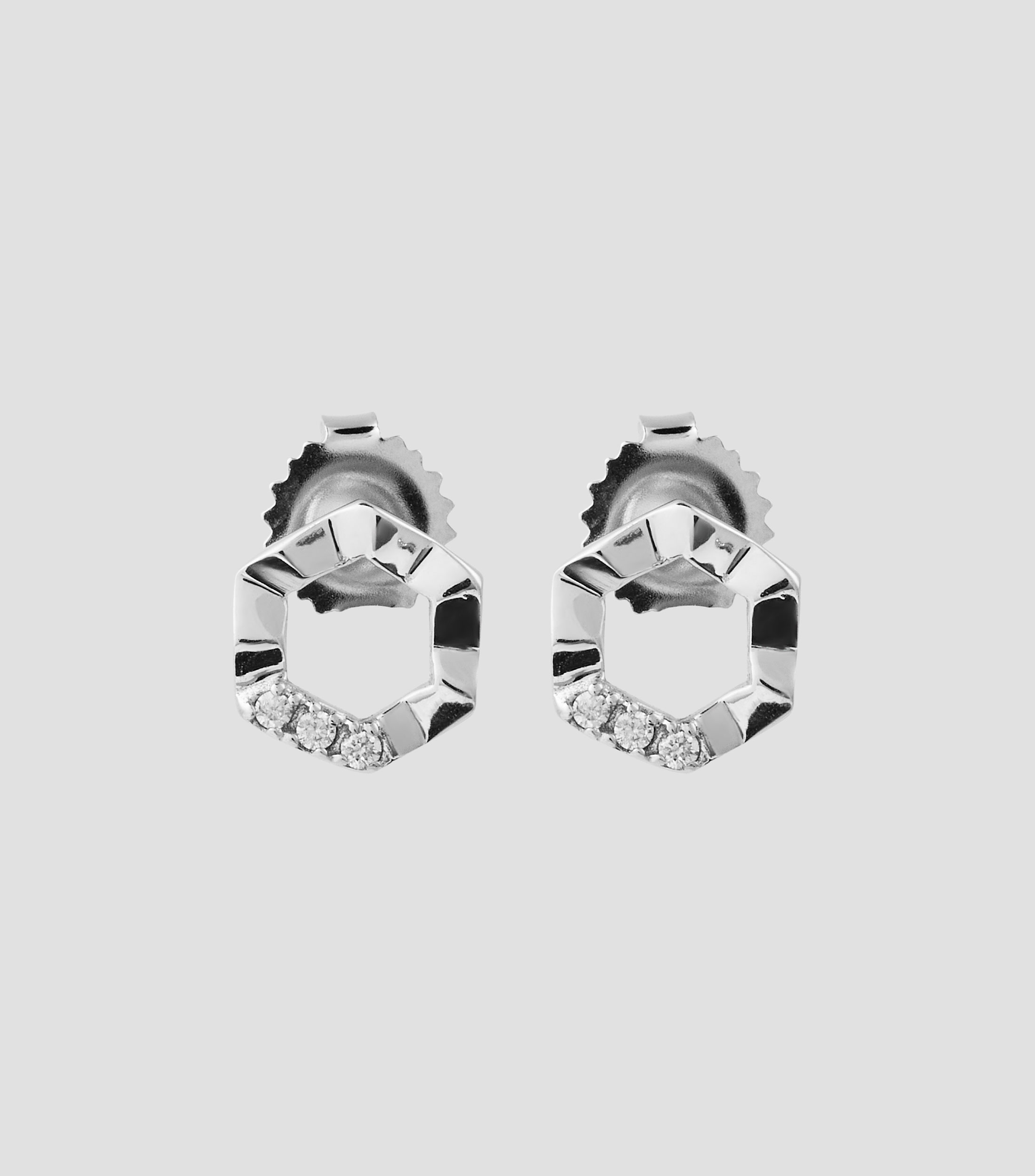 Aretes en Oro Blanco de 14 Kilates Mujer