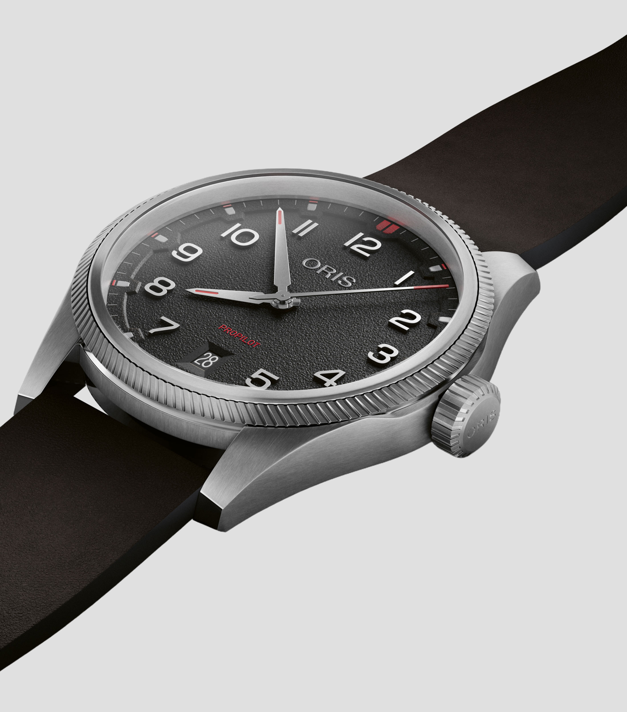 Reloj para Hombre ProPilot Date Deportivo Negro, Plateado