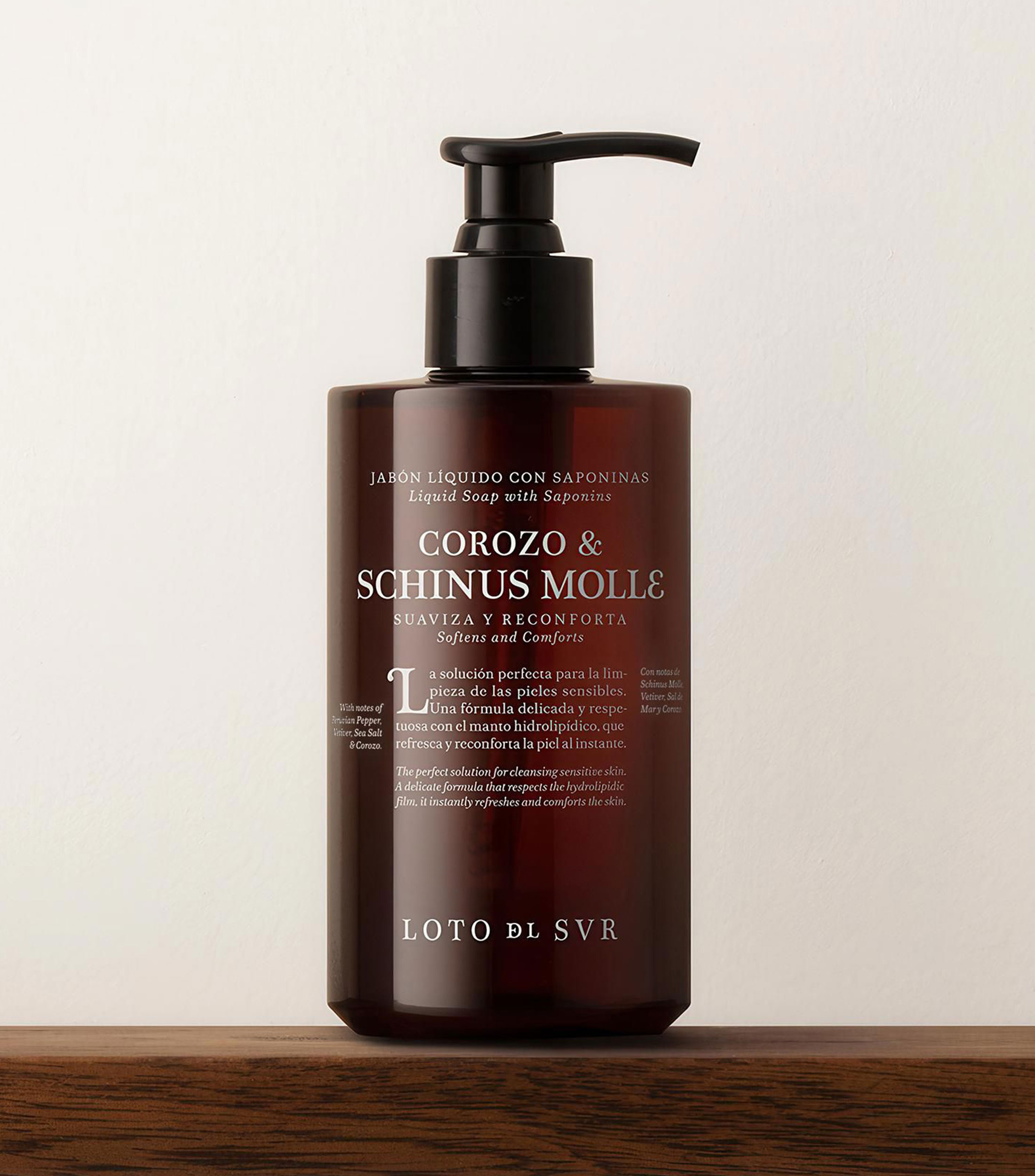 Jabón líquido Saponinas Corozo & Schinus Molle, 285 ml