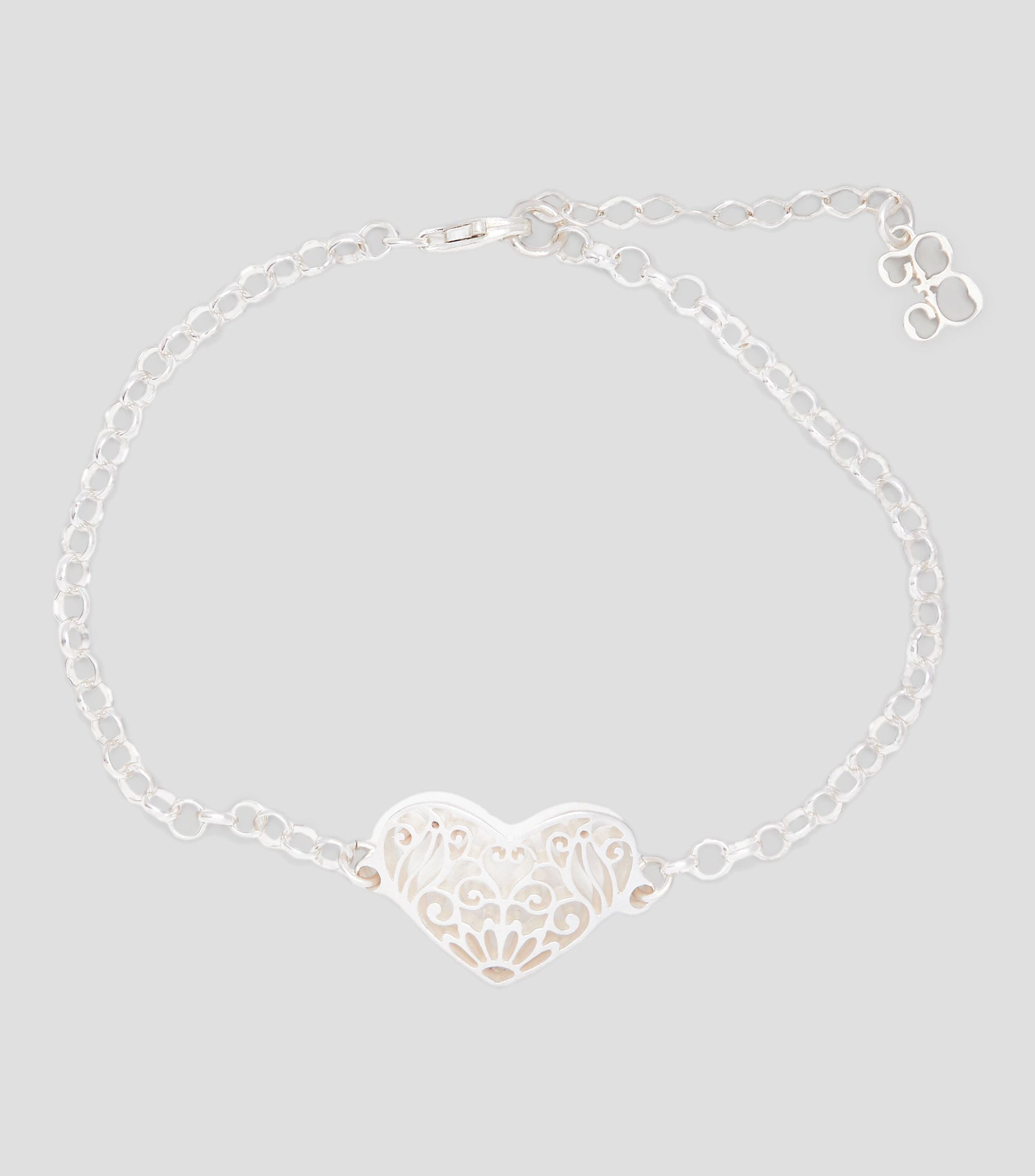 Pulsera corazon en plata .925 Mujer