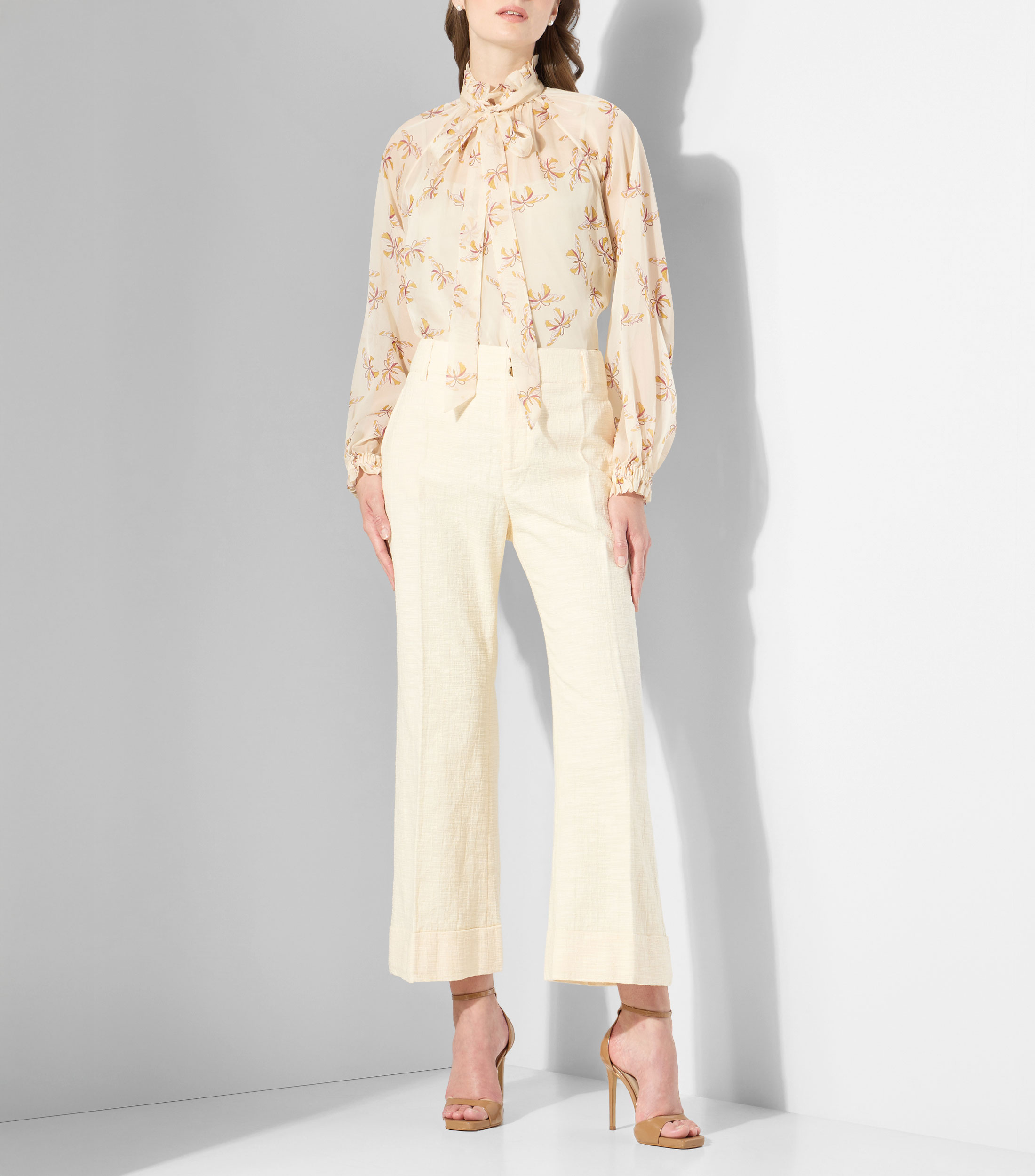 Blusa estampada con manga larga Mujer