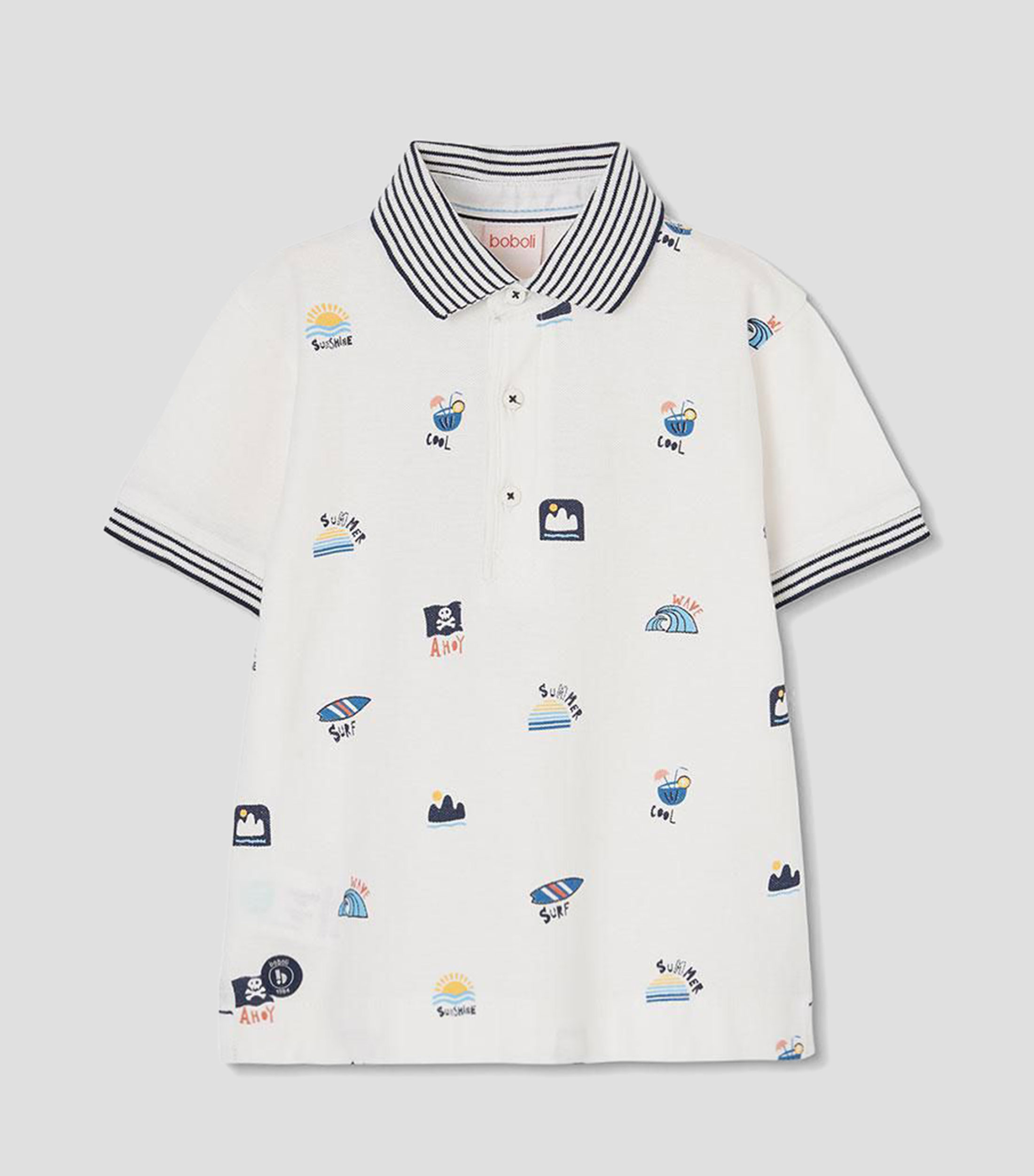 Playera tipo polo con manga corta estampada Bebé