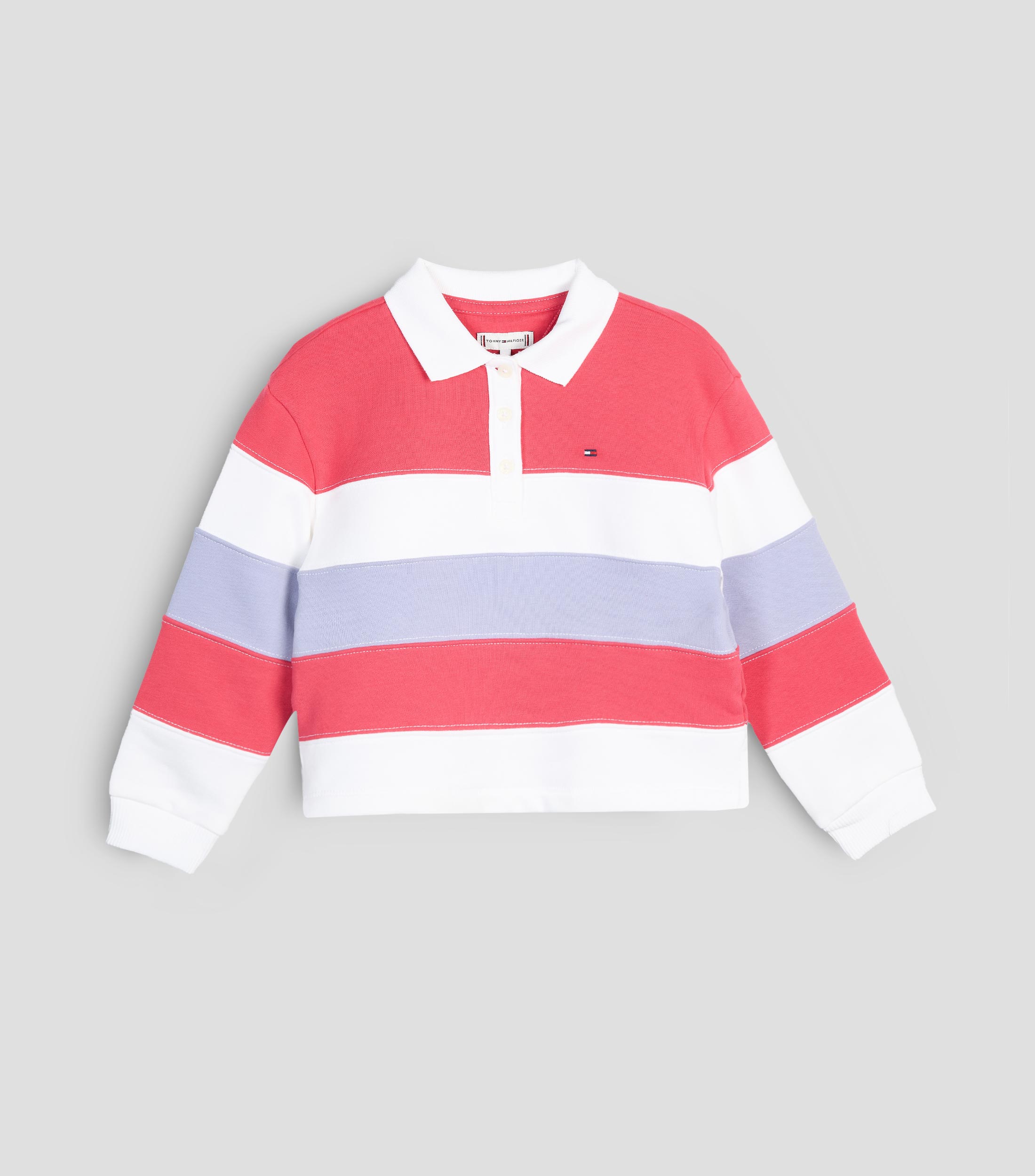 Playera polo manga larga rayas Niña