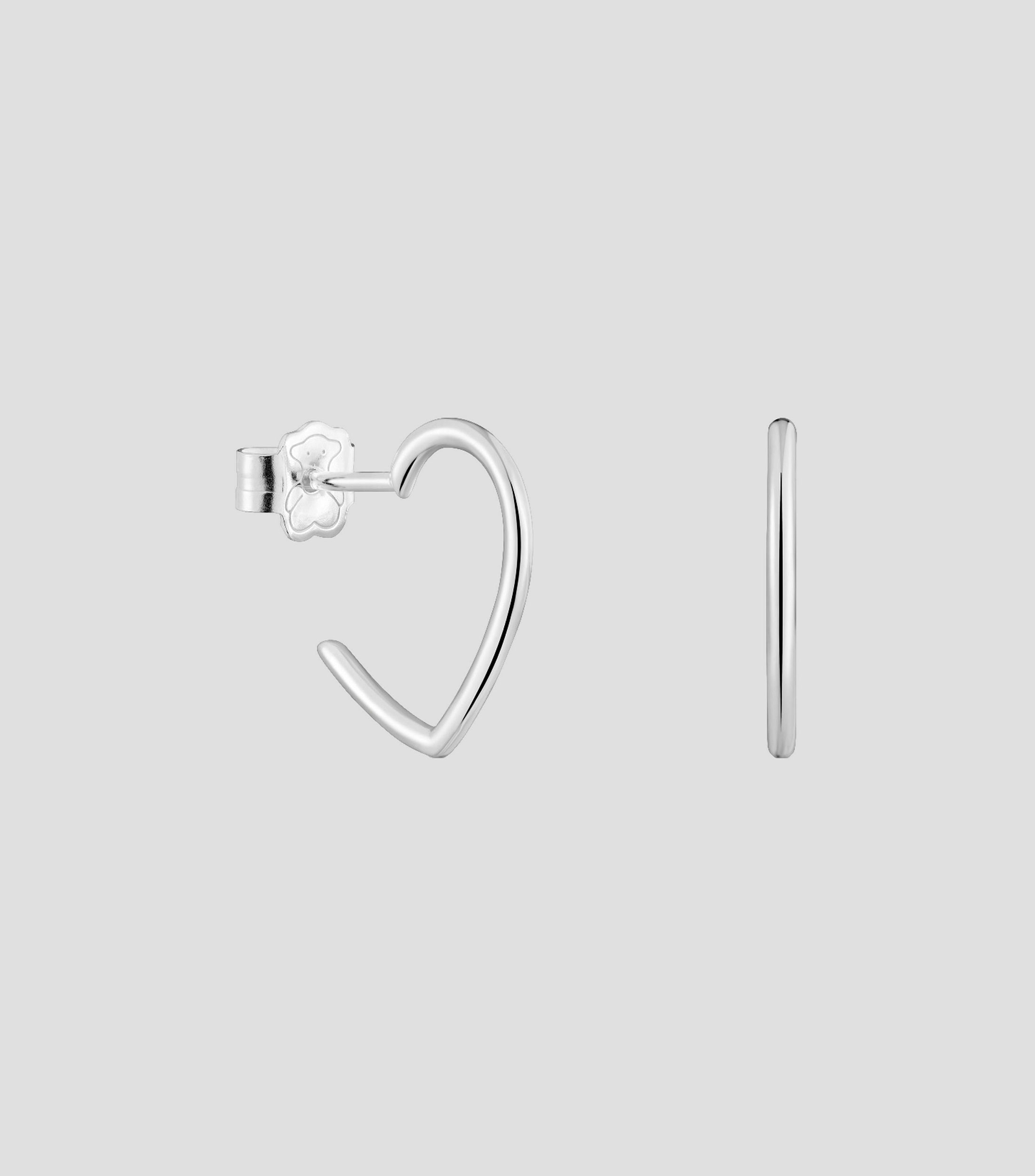 Aretes en plata .925 en forma de corazón New Silueta Mujer