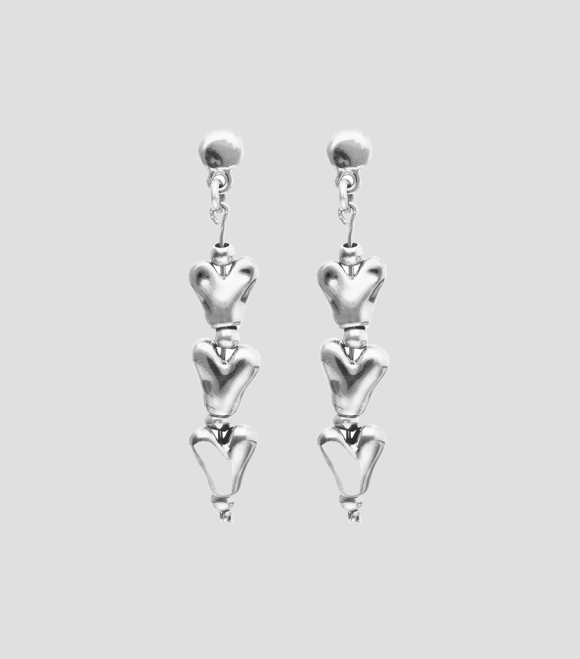 Pendientes largos corazón Mujer