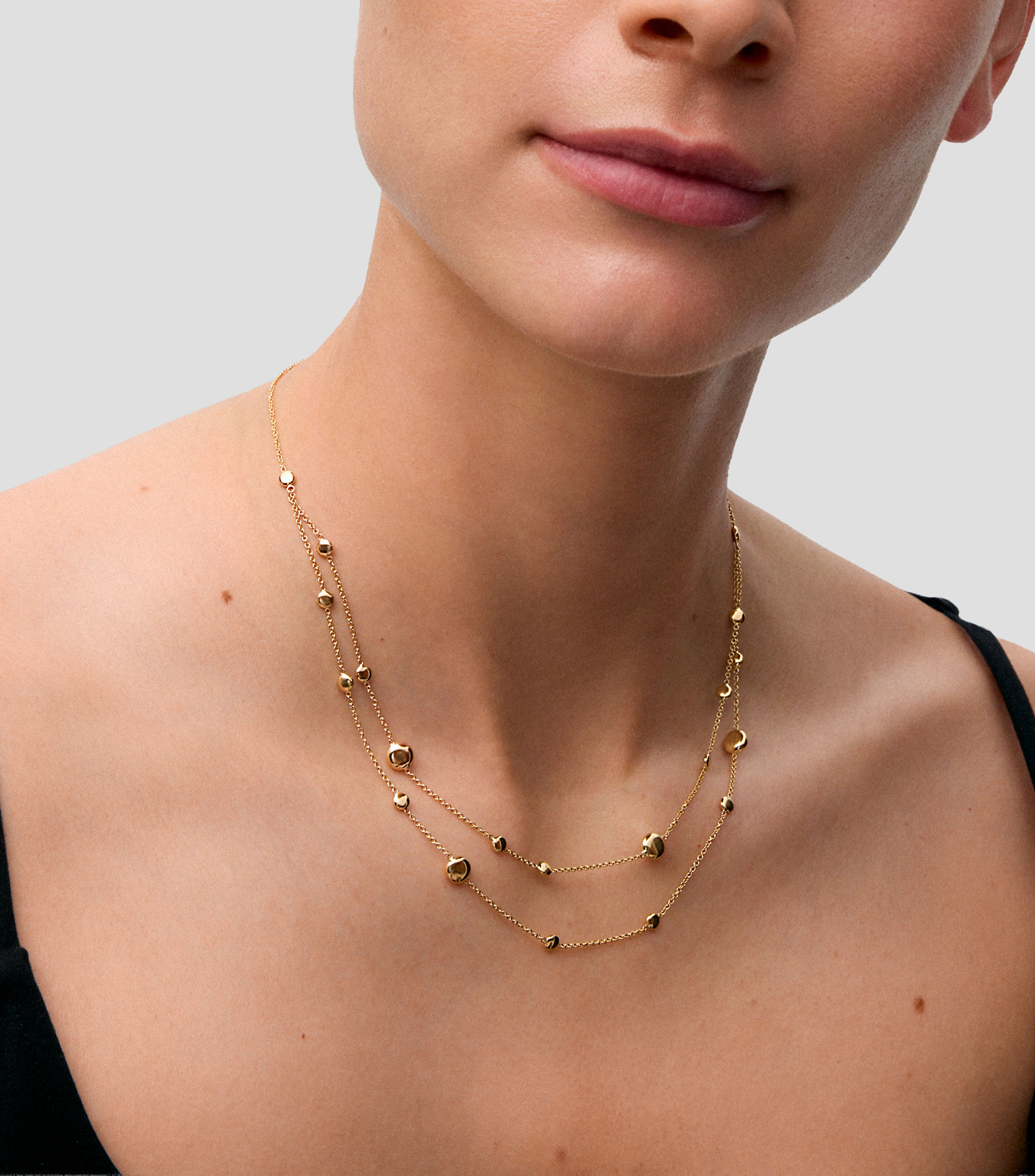 Collar doble en Oro amarillo de 18 Kilates Idalia Mujer