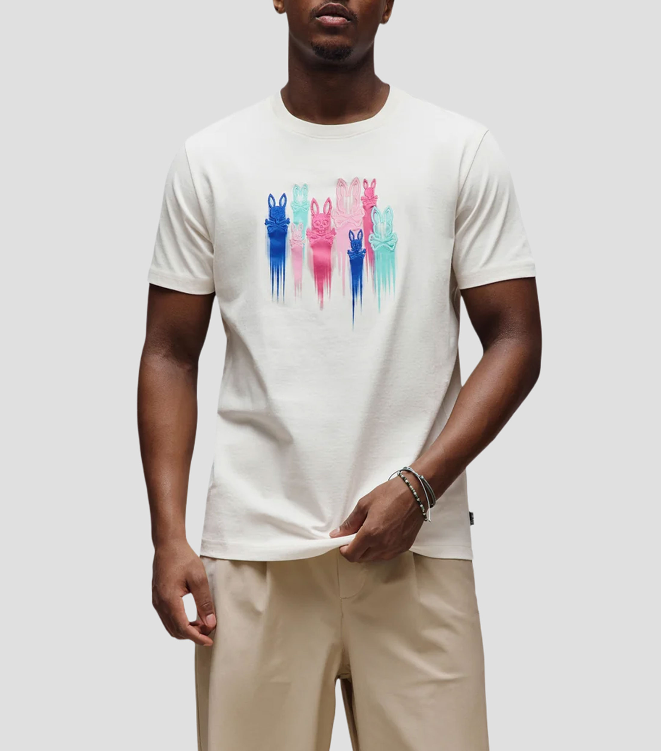 Playera cuello redondo manga corta estampada Hombre