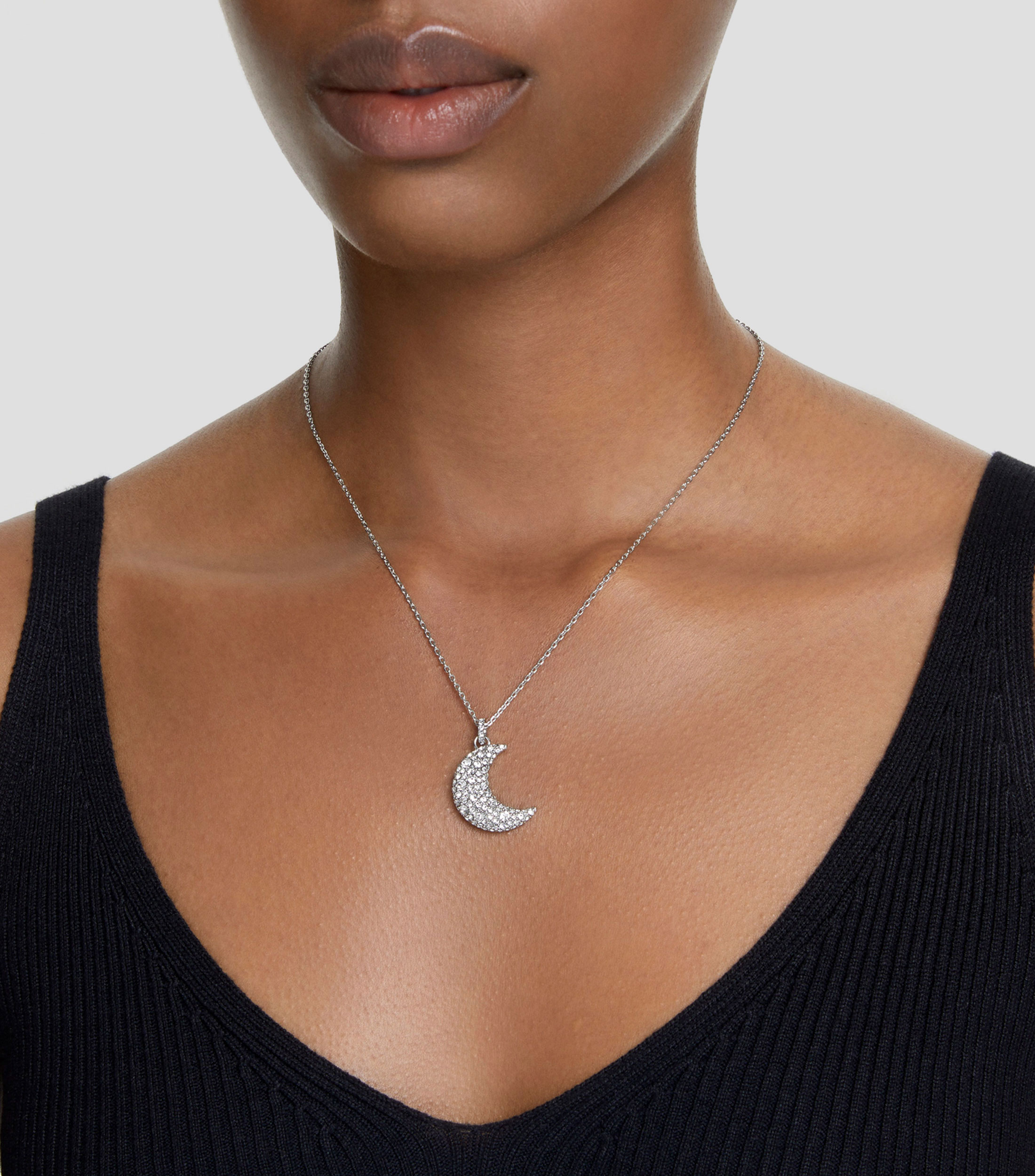 Collar con Luna de cristales en pavé Mujer