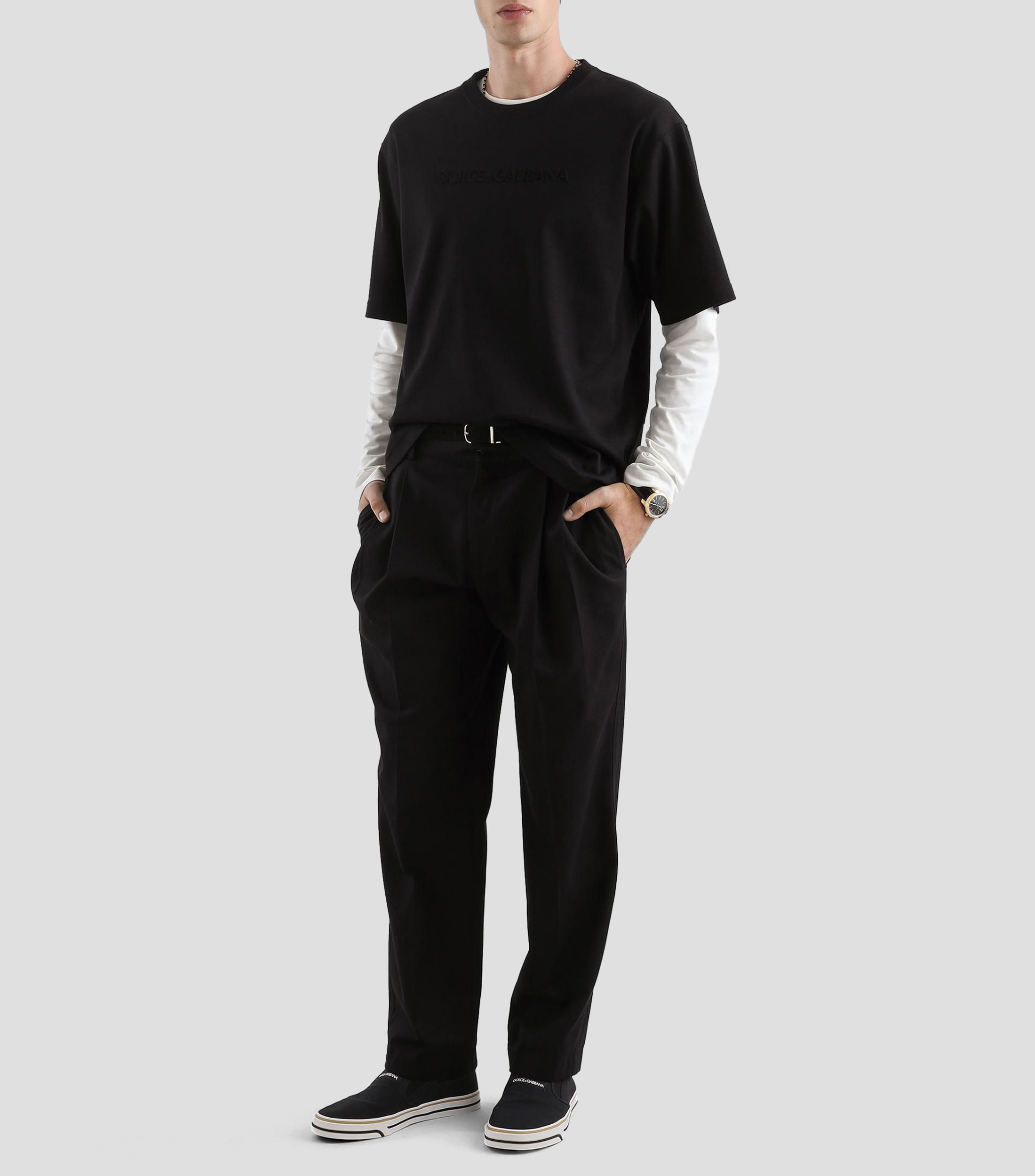 Playera de cuello redondo manga corta lisa Hombre
