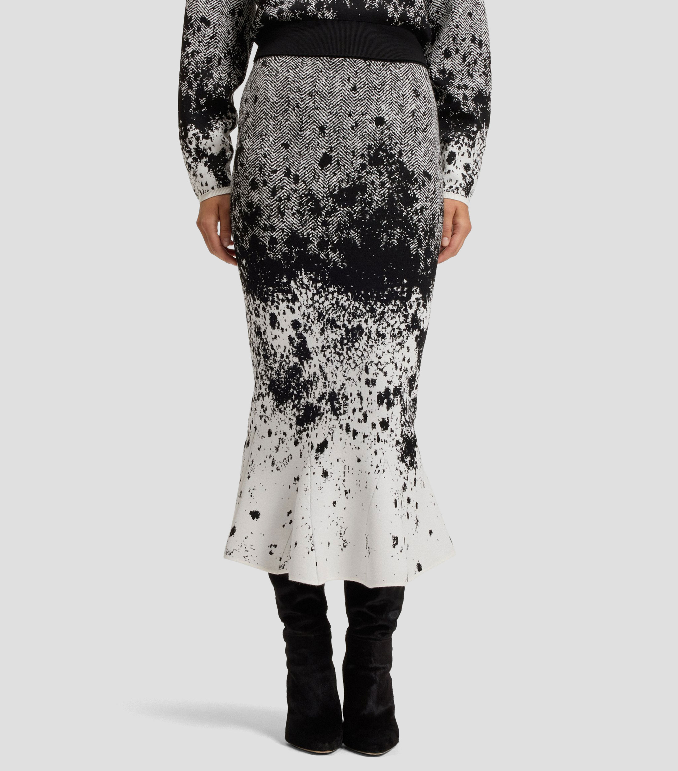 Falda larga de corte A estampada Mujer