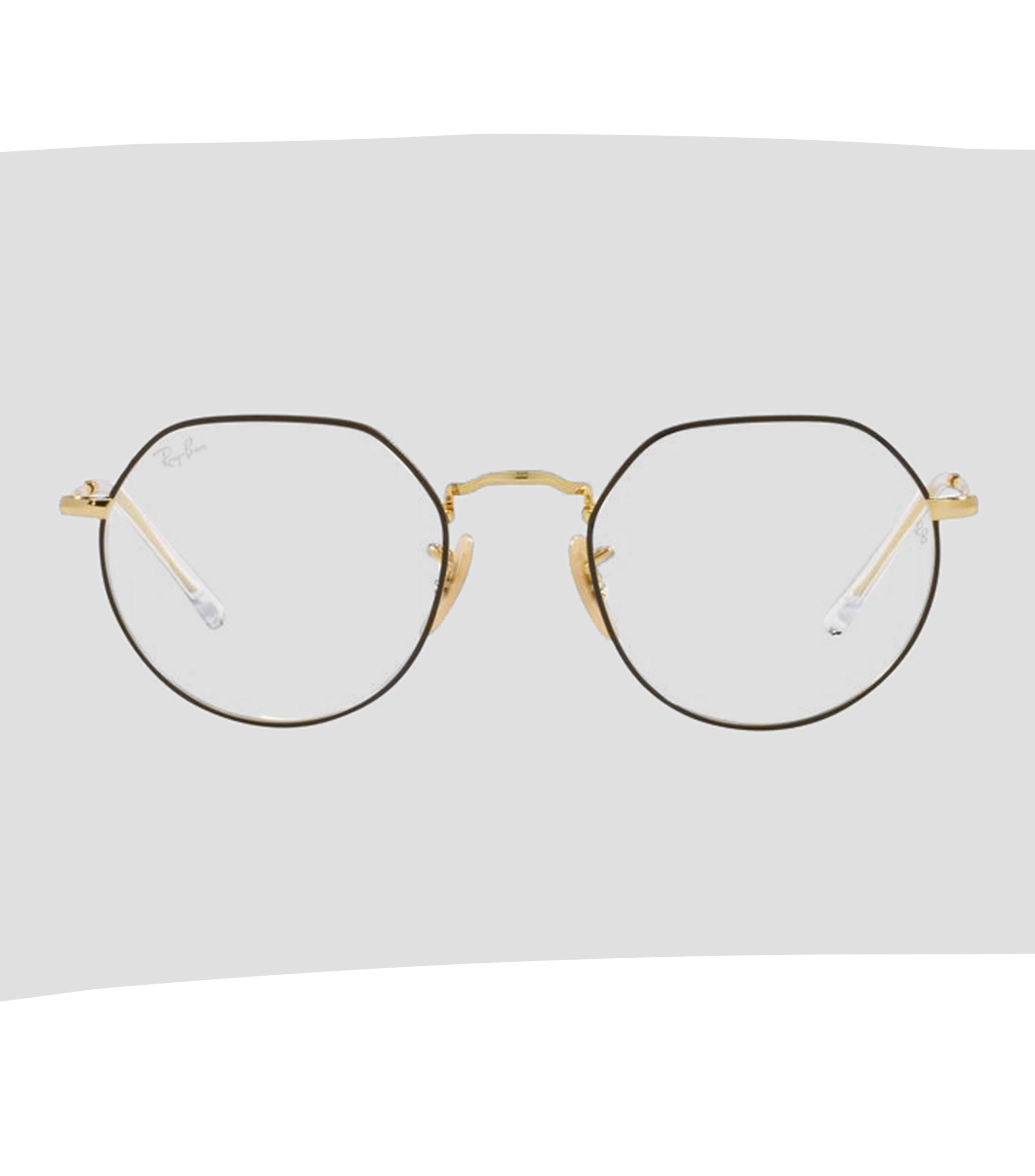 Lentes oftálmicos Hexagonales dorados Unisex