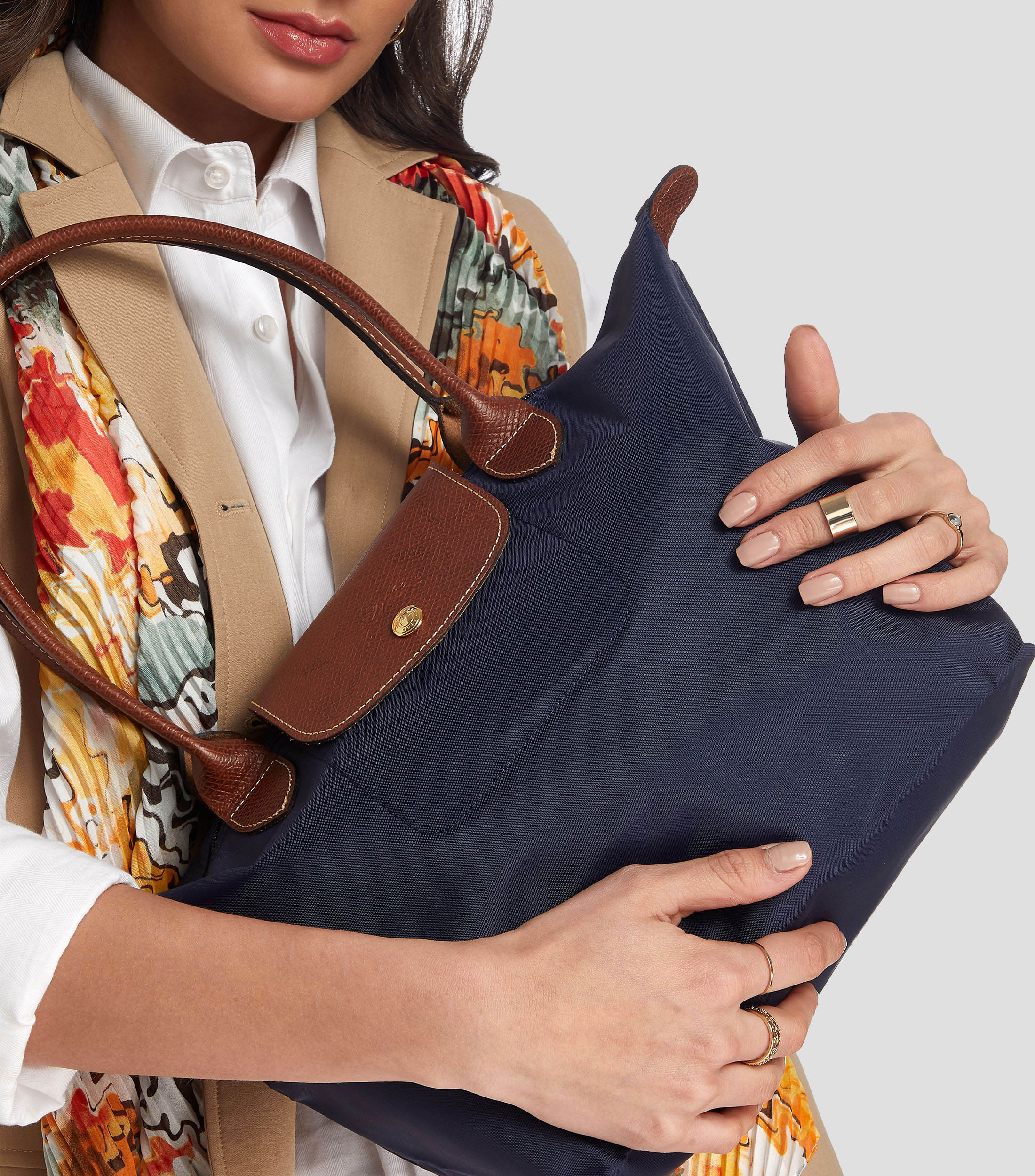 Bolsa tote azul Le Pliage Original lisa Mujer