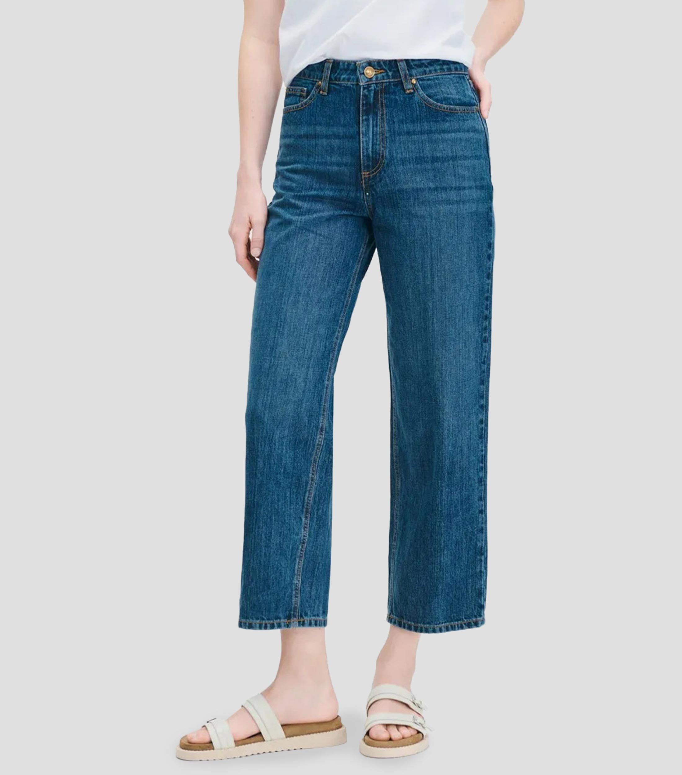 Jeans Wideleg Tiro Alto Mujer